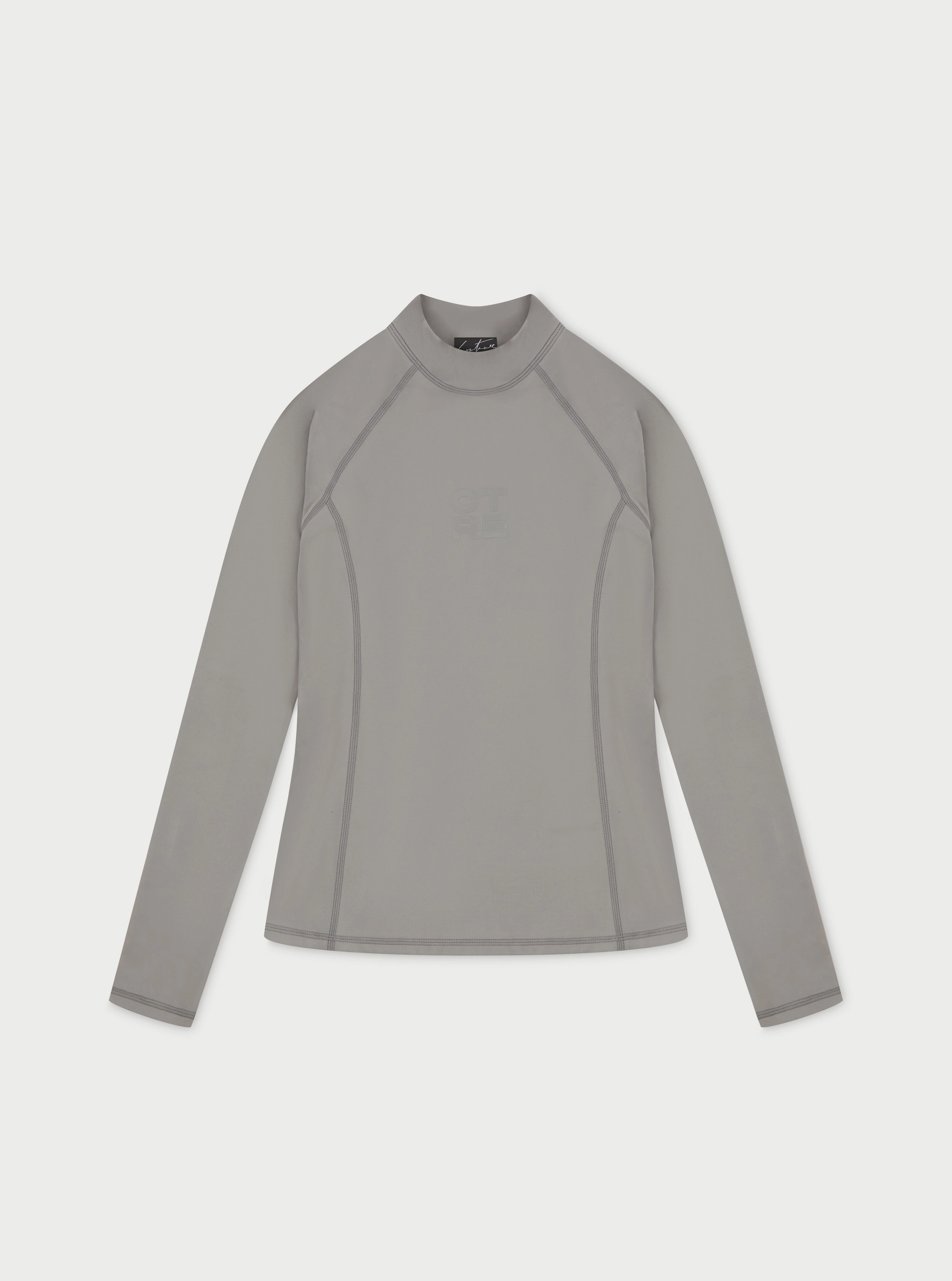 CTRE LONG SLEEVE MOCK NECK TOP - GREY