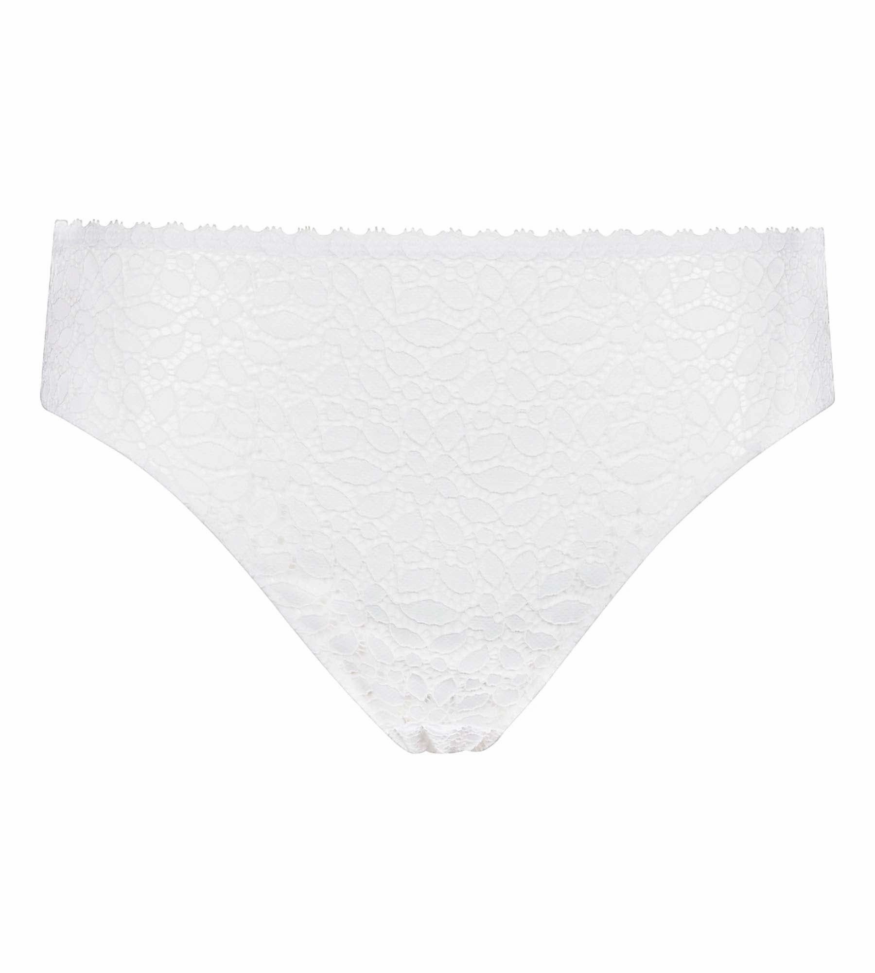 Culotte en dentelle ajourée à motifs floraux Blanc Daily Dentelle