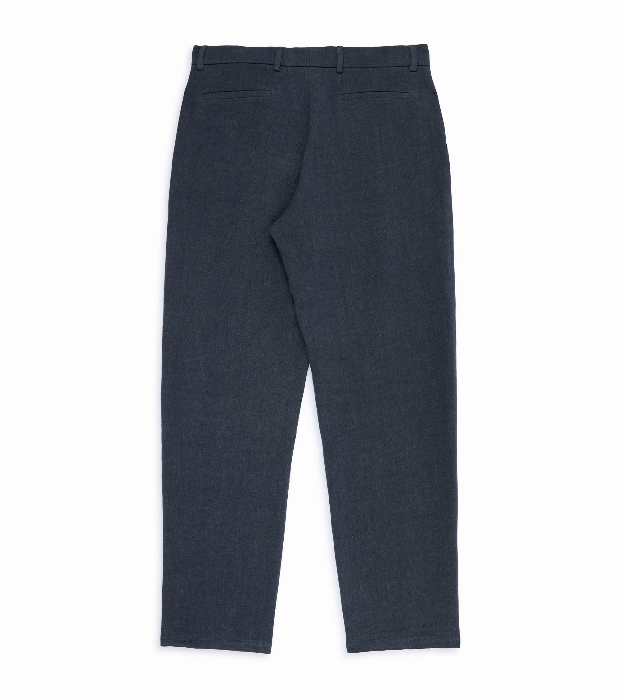 De Bonne Facture Wool Linen One Pleat Trousers: Dark Grey