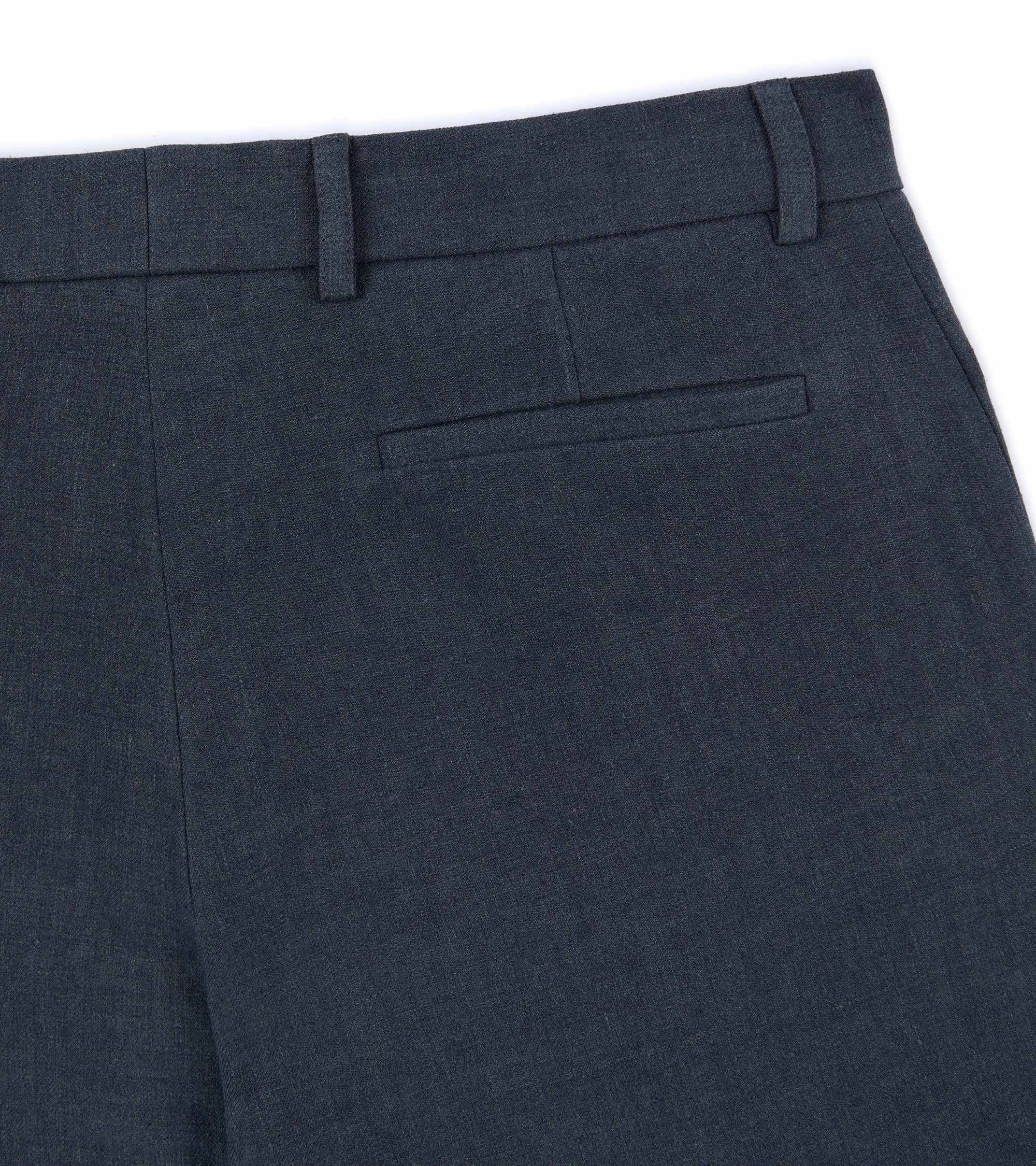De Bonne Facture Wool Linen One Pleat Trousers: Dark Grey
