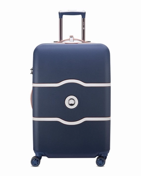 Delsey Paris Chatelet Hardside Luggage with Spinner Wheels (Navy, Checked-Medium 24 Inch)