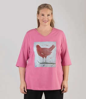 Designer Graphic 3/4 Sleeve V-Neck Tunic Royal Highness