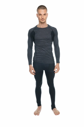 Designer Raglan Crew-Neck Tee - Long Sleeve (Charcoal w/Black Accent)