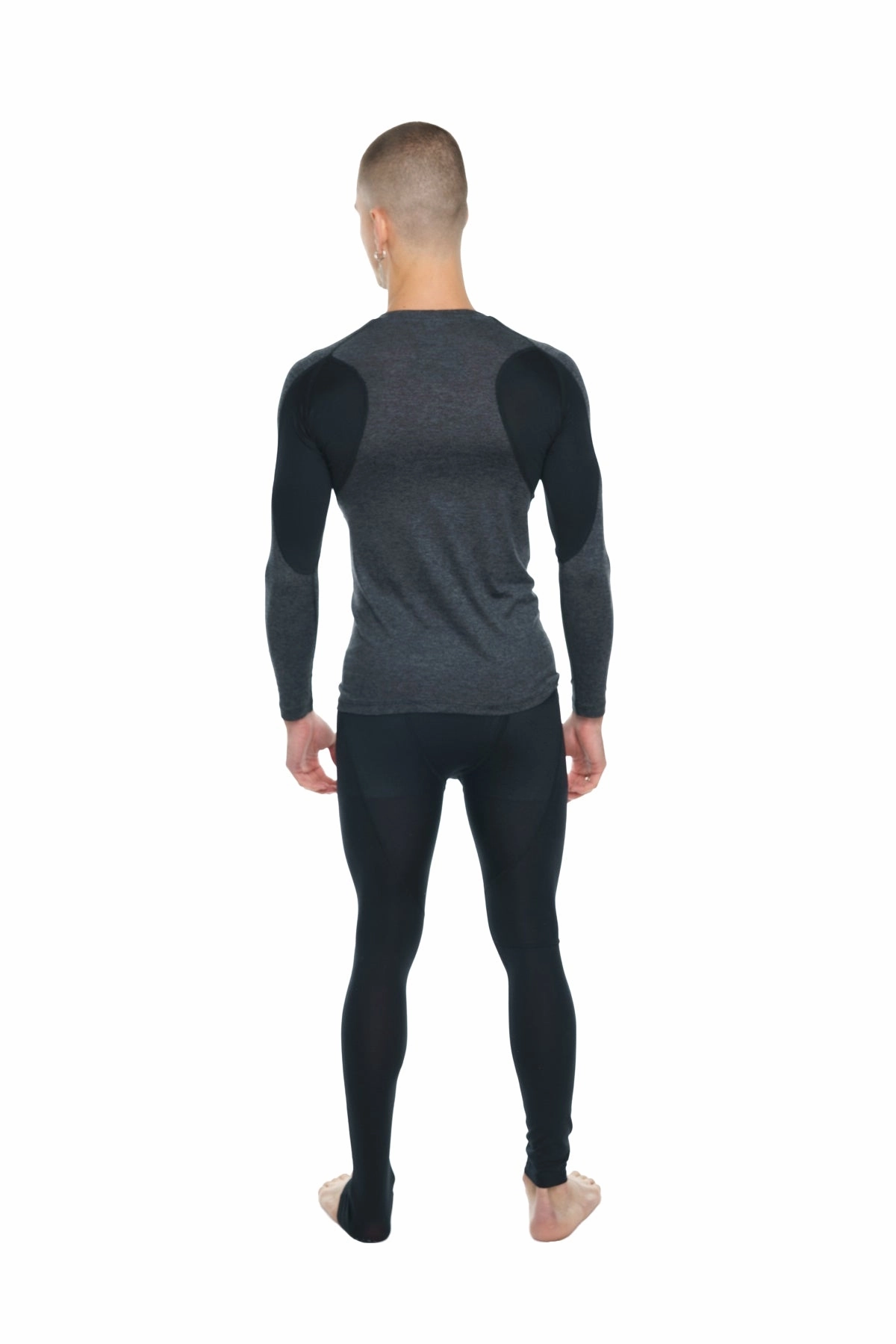 Designer Raglan Crew-Neck Tee - Long Sleeve (Charcoal w/Black Accent)
