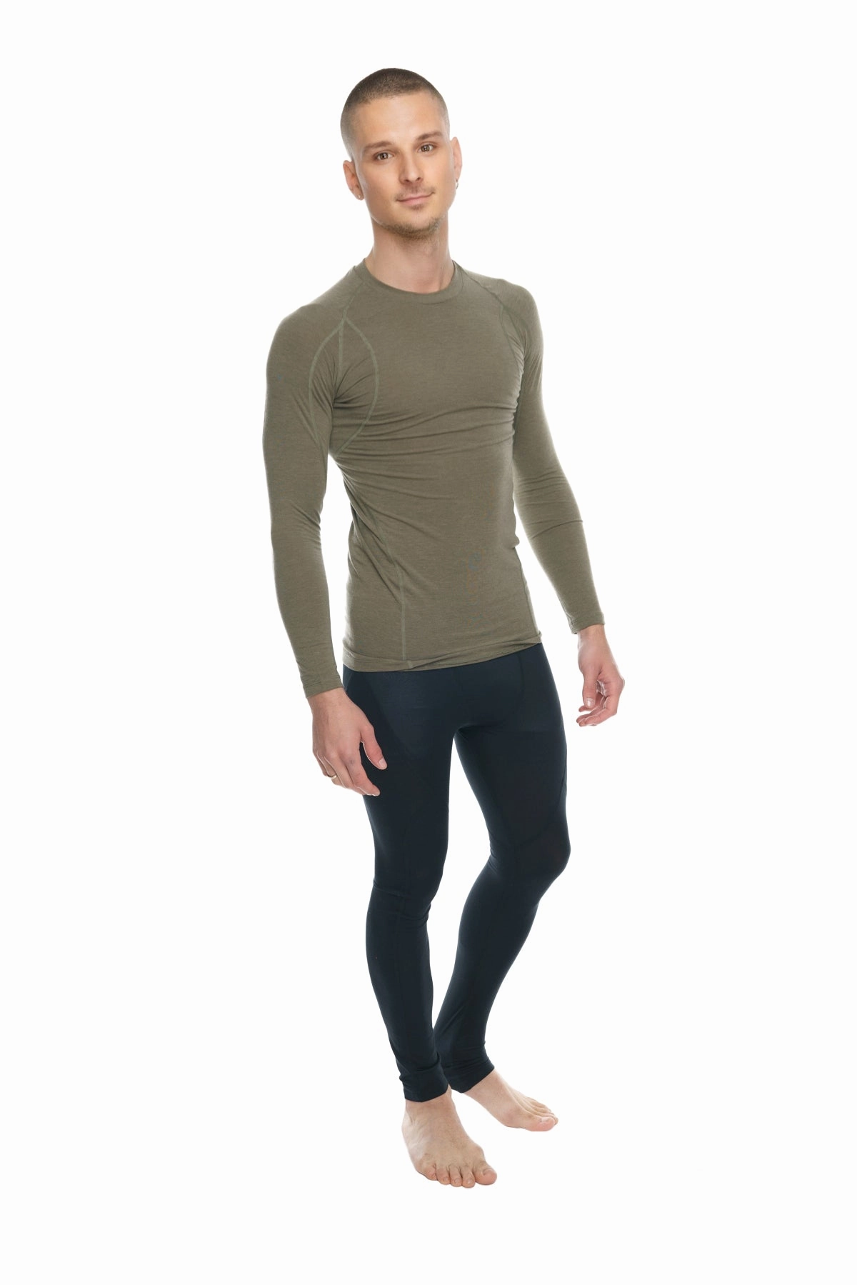 Designer Raglan Crew-Neck Tee - Long Sleeve (Olive Green)