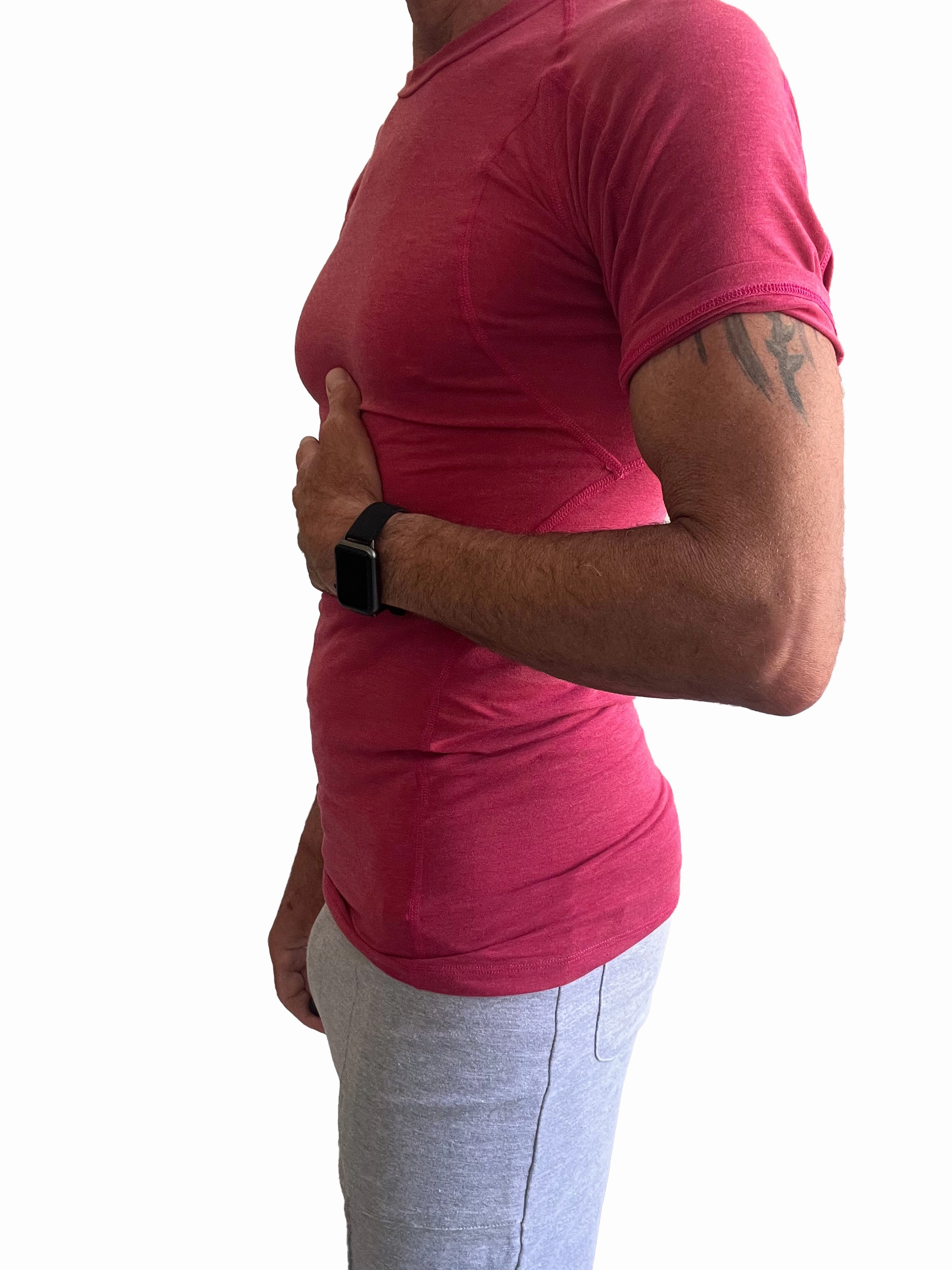 Designer Raglan Crew-Neck Tee (Raspberry)