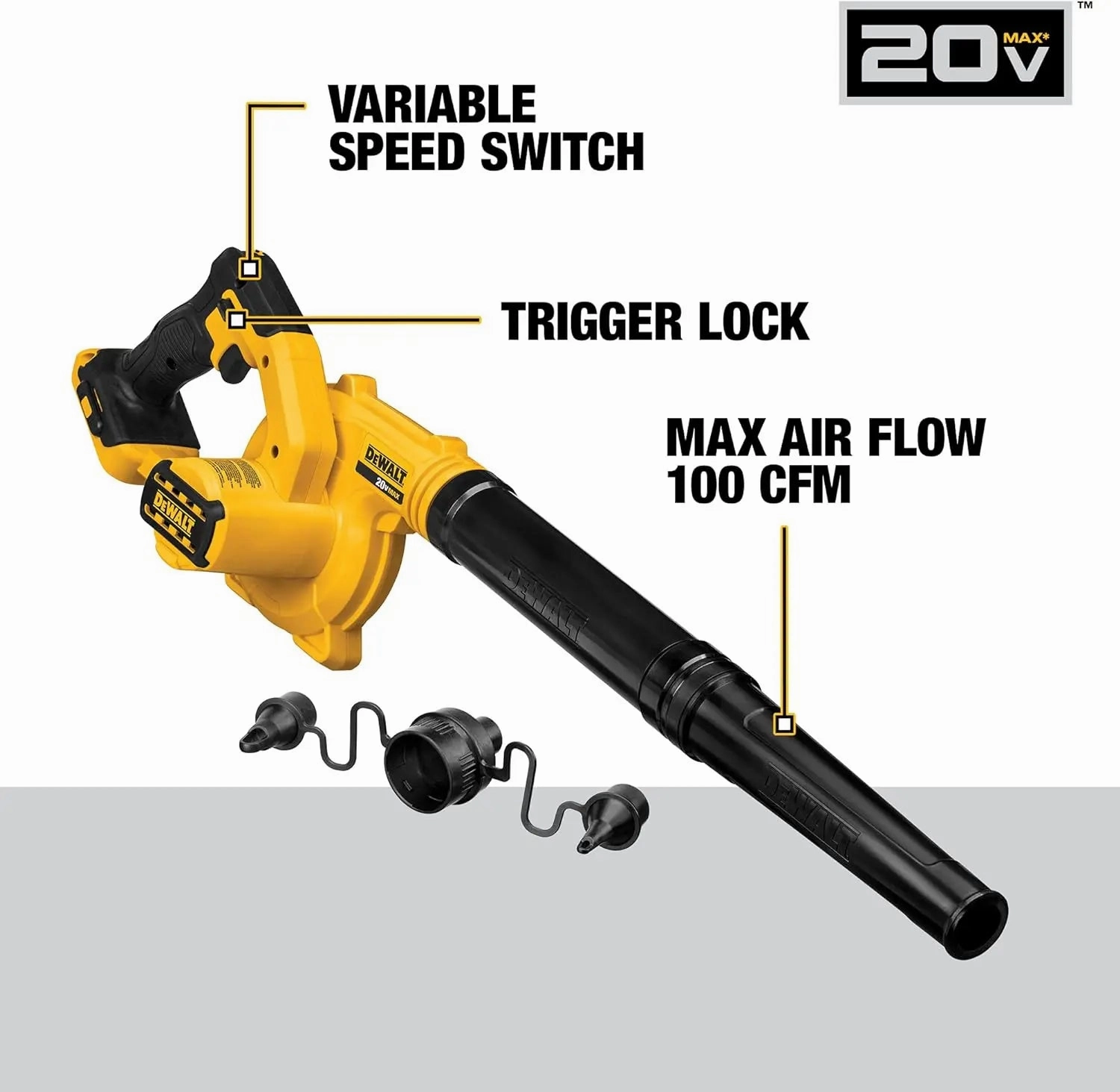 DEWALT DCE100B-20V Max* Blower For Jobsite, Compact, Tool Only