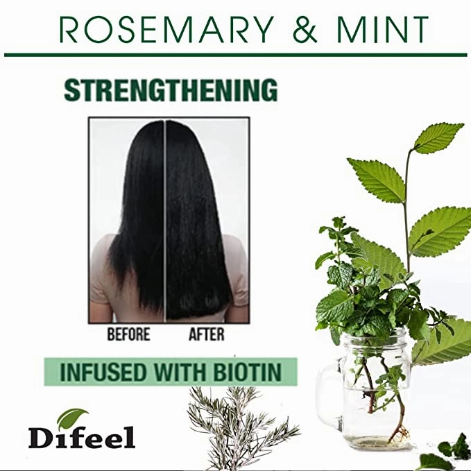 Difeel Rosemary & Mint Shampoo with Biotin - 12 oz