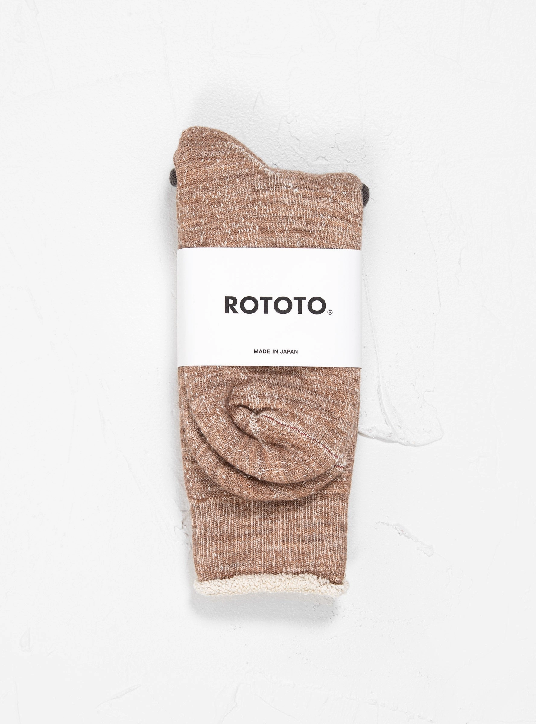 Double Face Merino Wool Crew Socks Camel