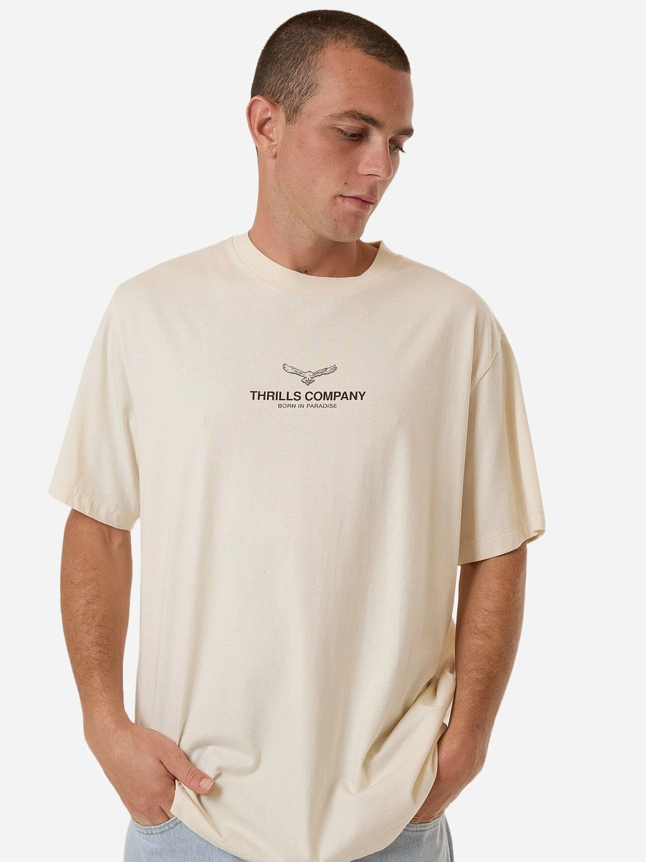 Emblem Merch Fit Tee - Unbleached
