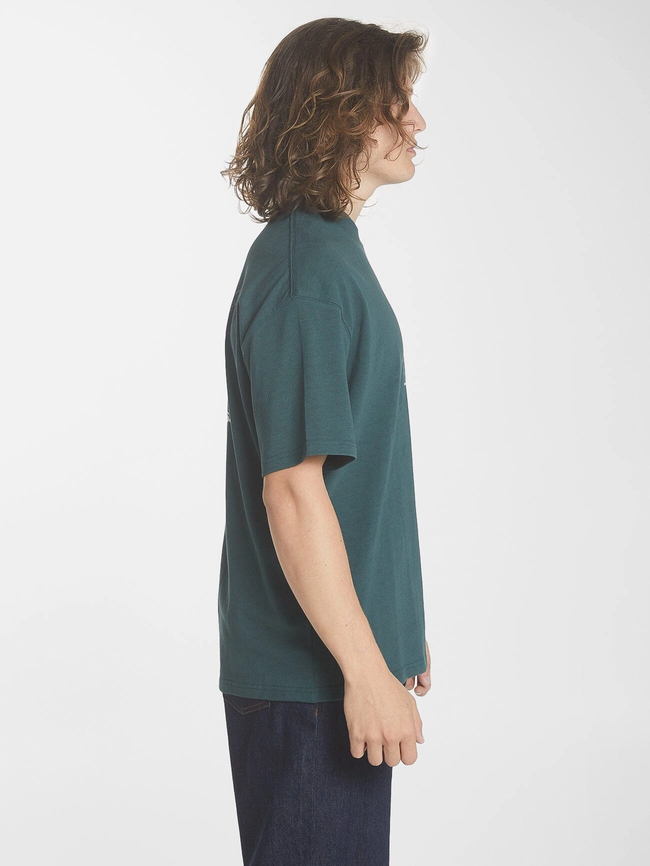 Energy Is Precious Box Fit Oversize Tee - Dark Jade