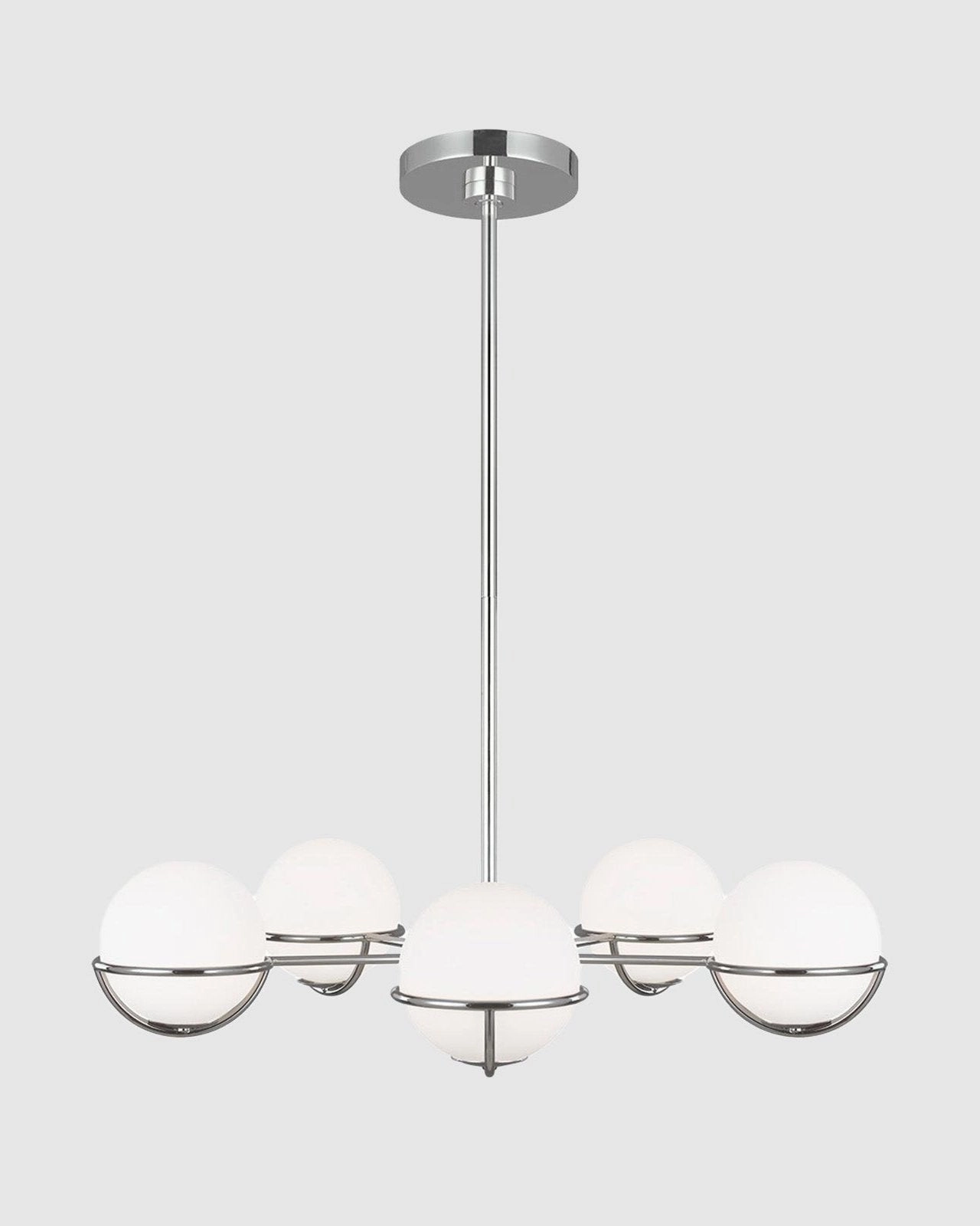 Etched Glass Orb 5lt Chandelier