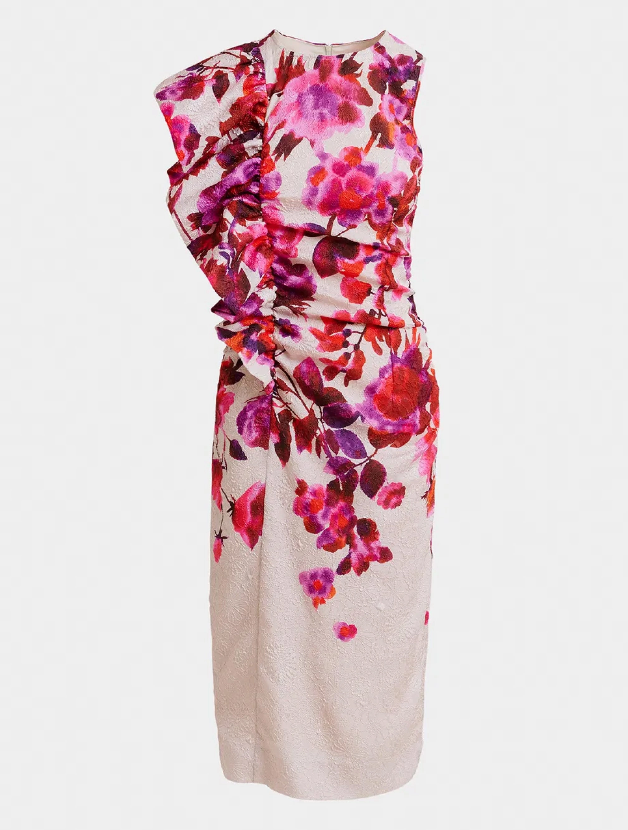 Fitted Dress with Pink Floral Print
