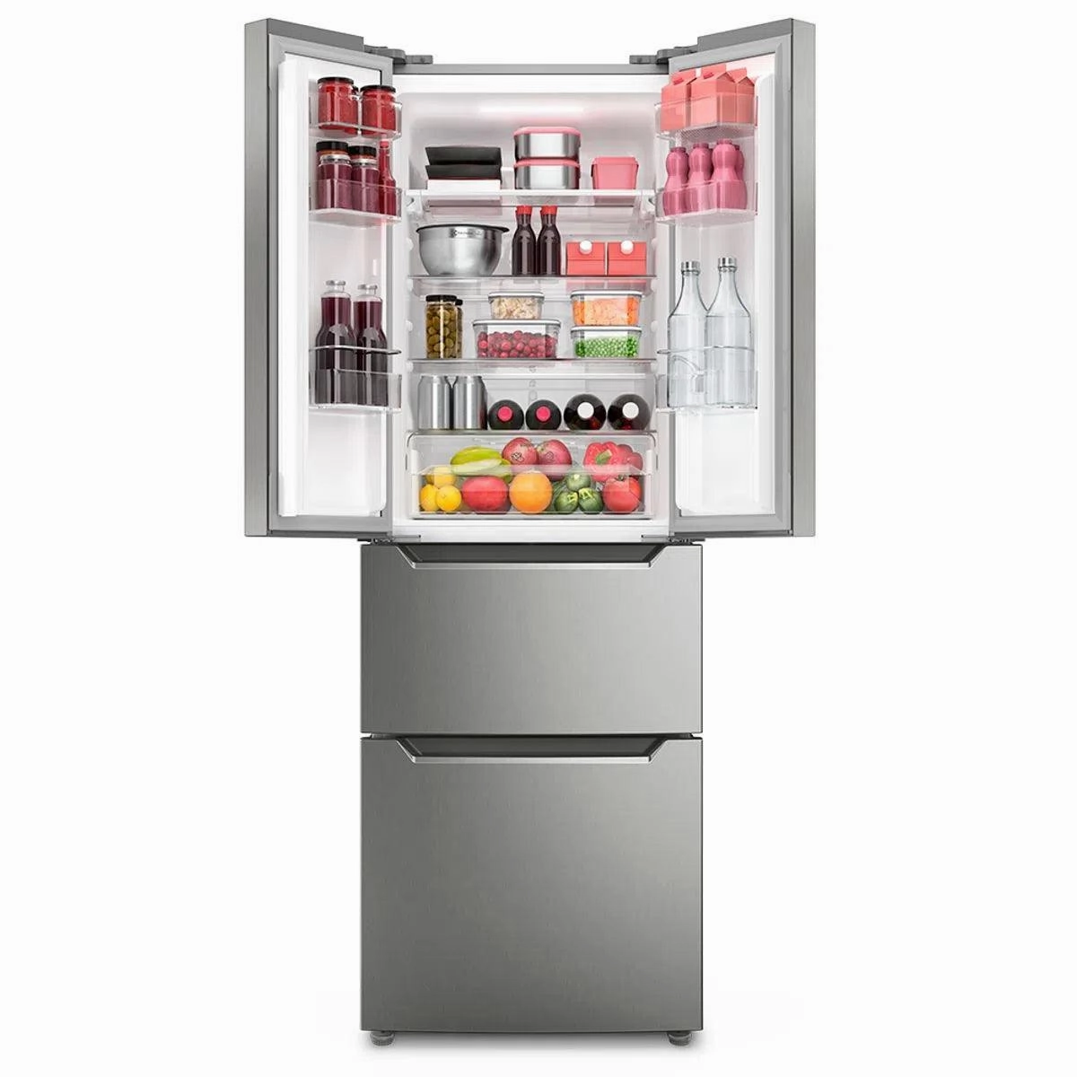 Frigidaire 11.6 Cu. Ft. 4 Doors Top-Freezer Refrigerator, Brushed Steel