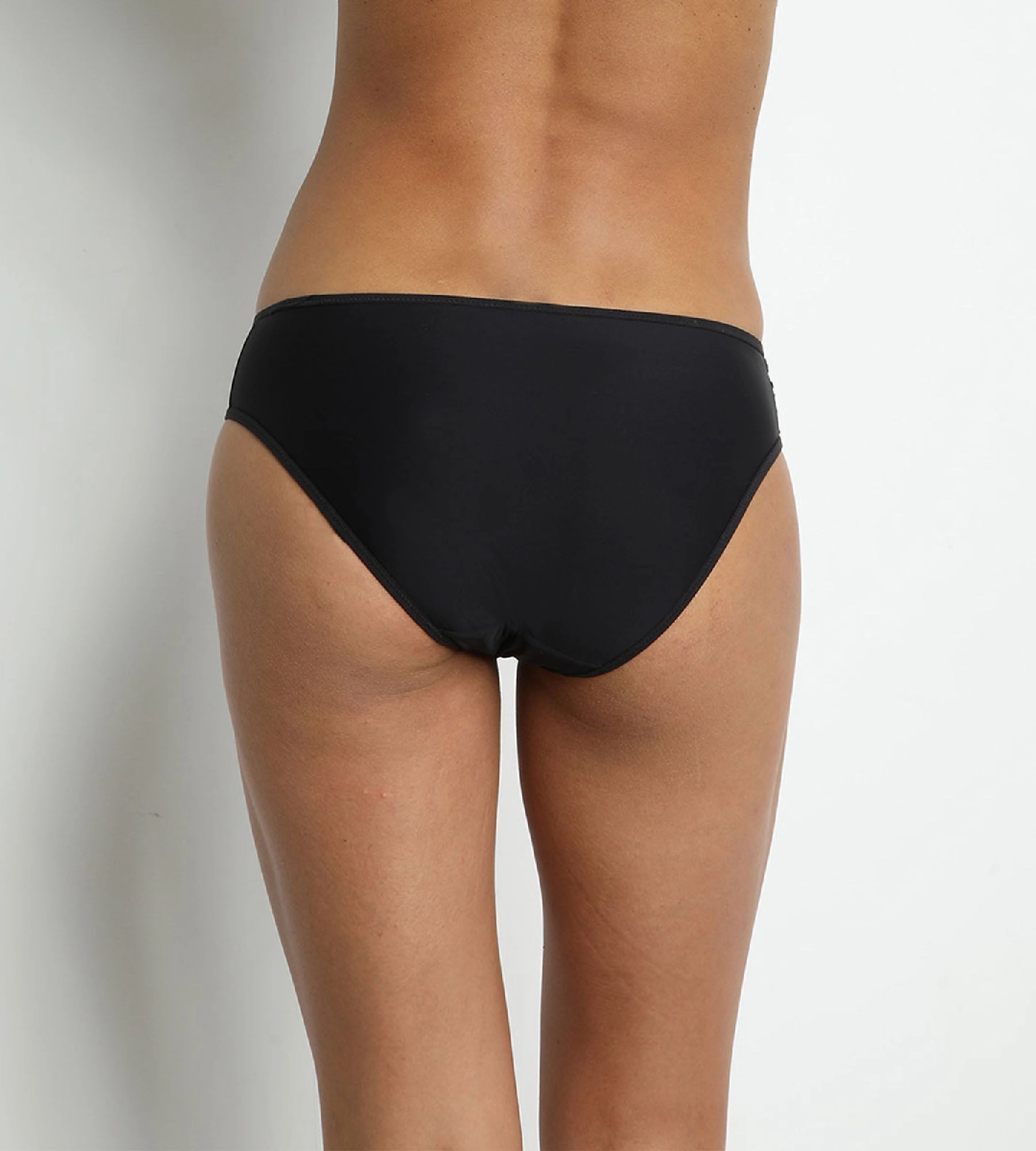 Generous Broderie  black microfiber knickers