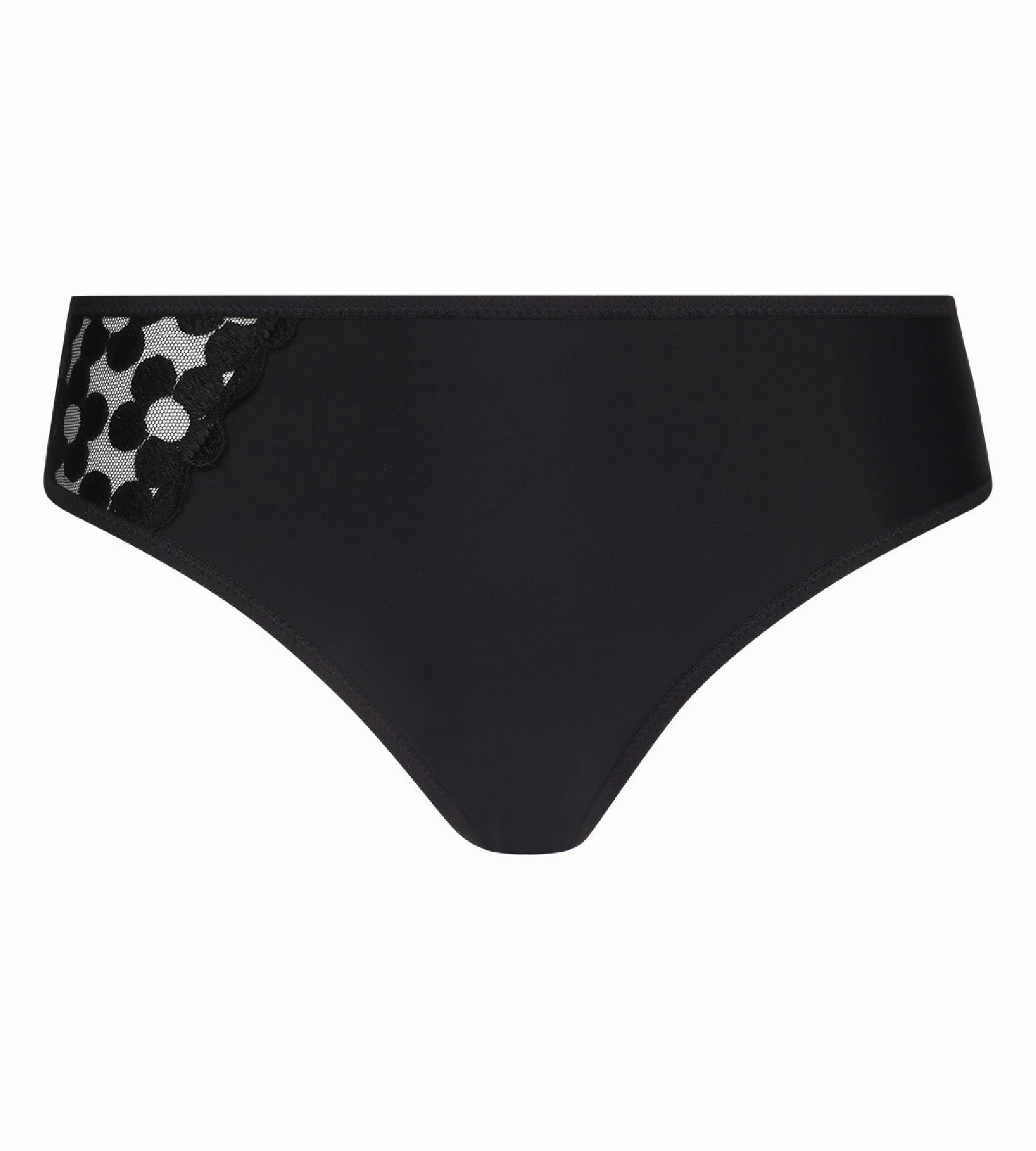 Generous Broderie  black microfiber knickers