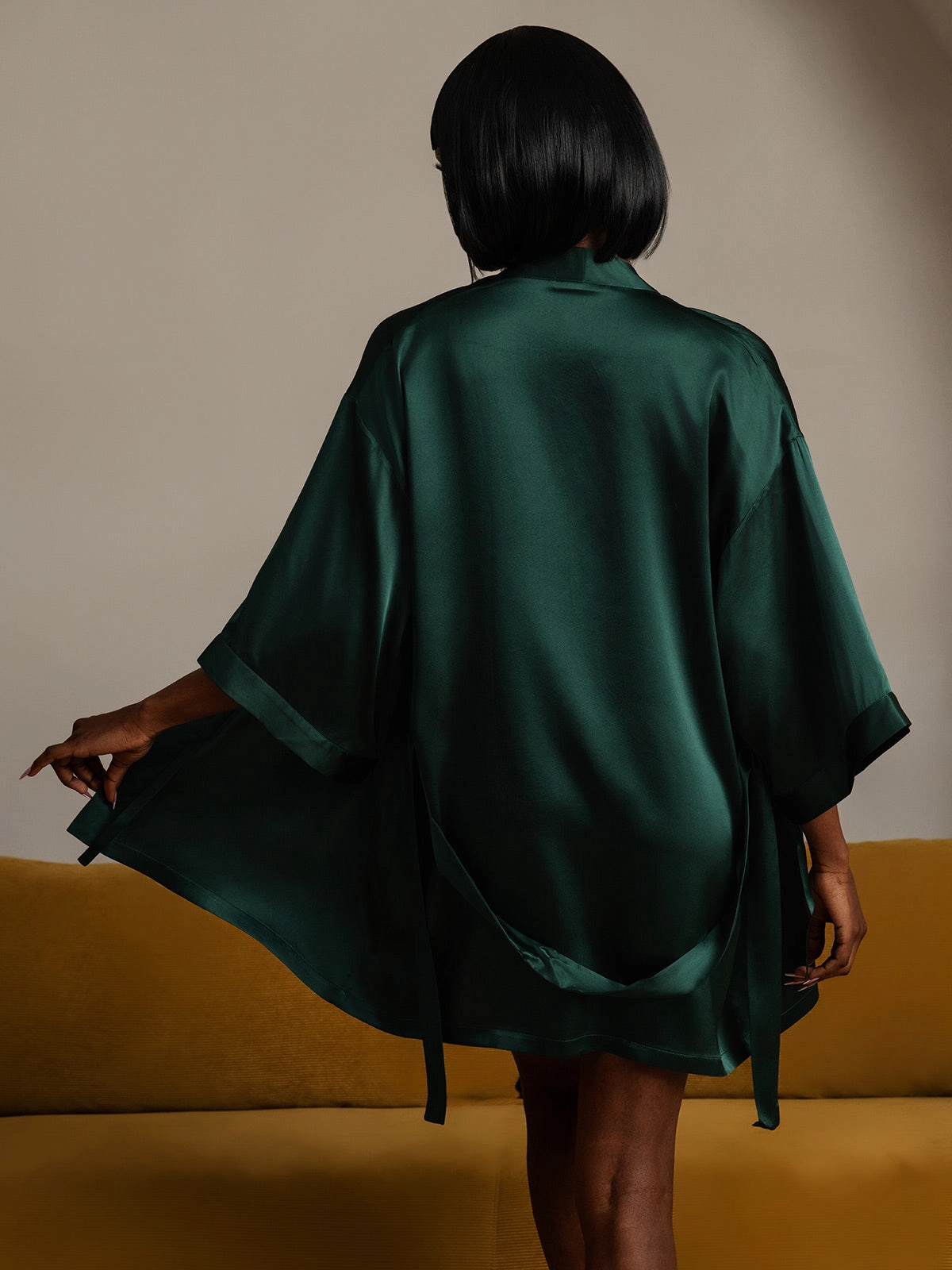 Glossy Pure Silk Robe For Women