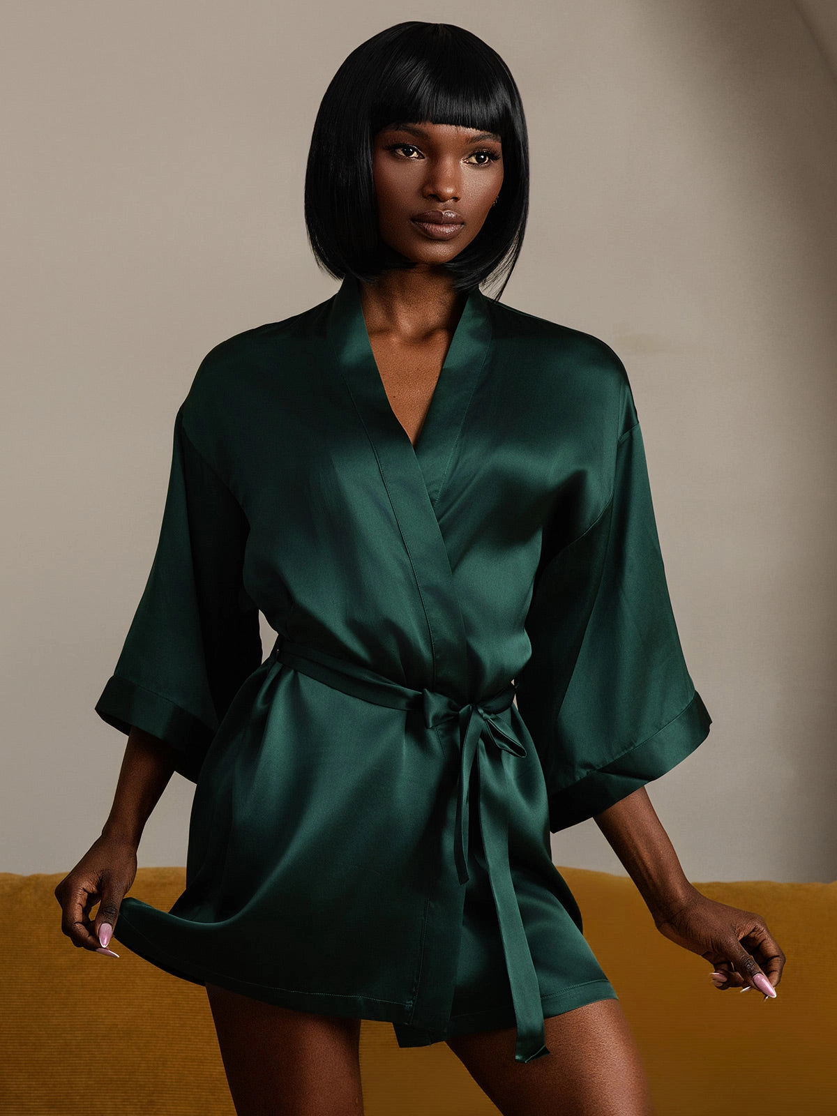 Glossy Pure Silk Robe For Women