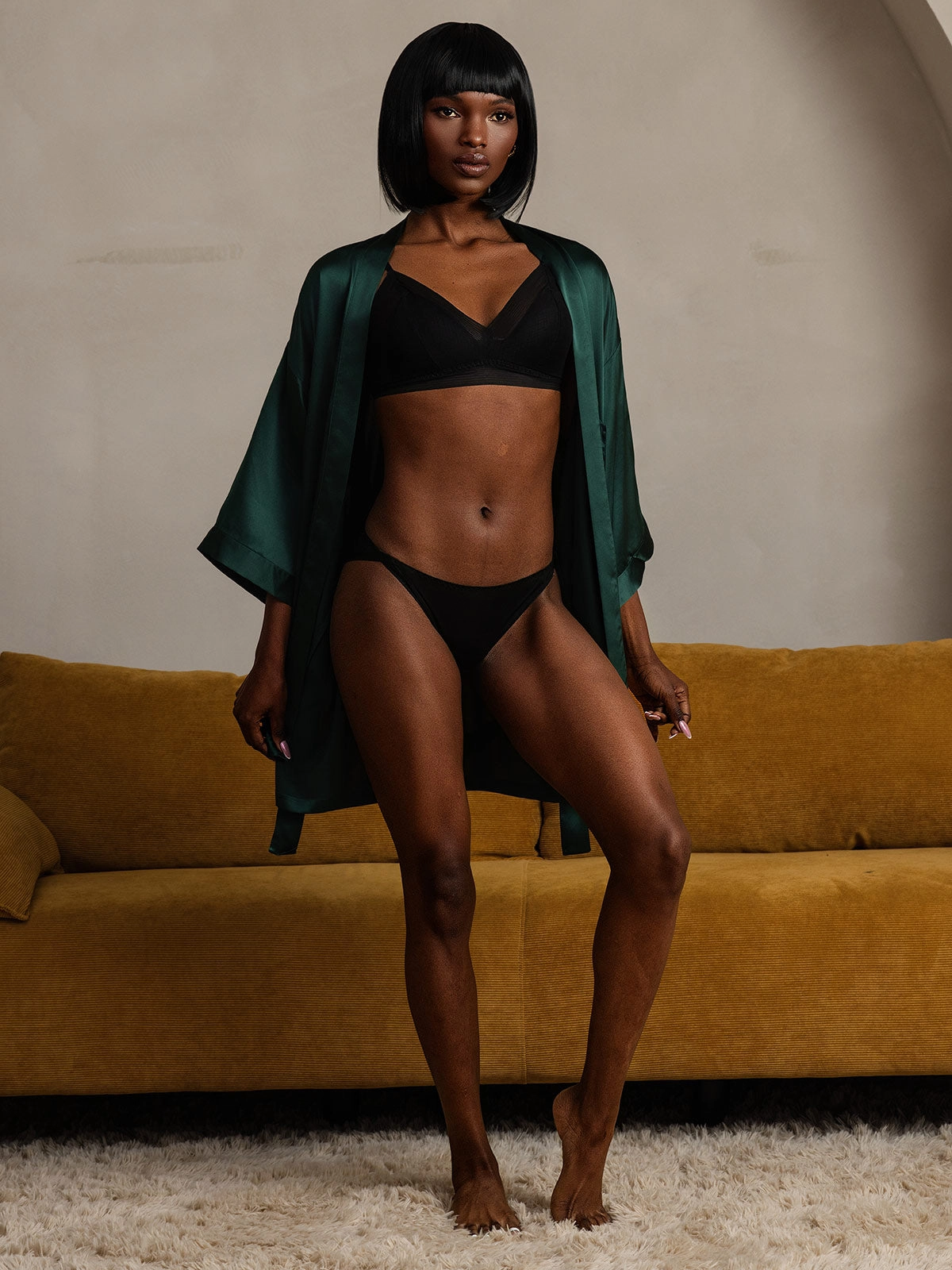 Glossy Pure Silk Robe For Women