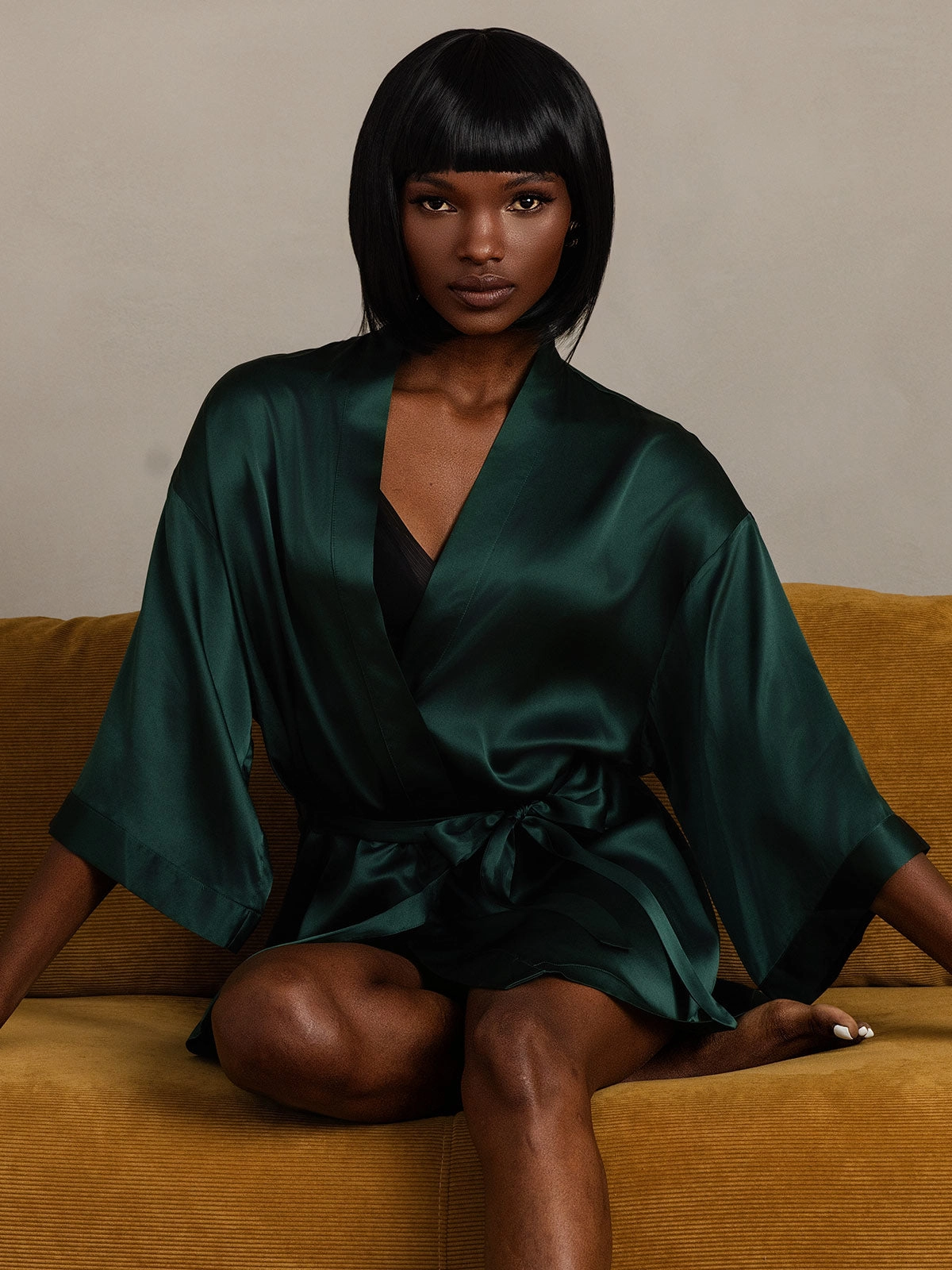 Glossy Pure Silk Robe For Women