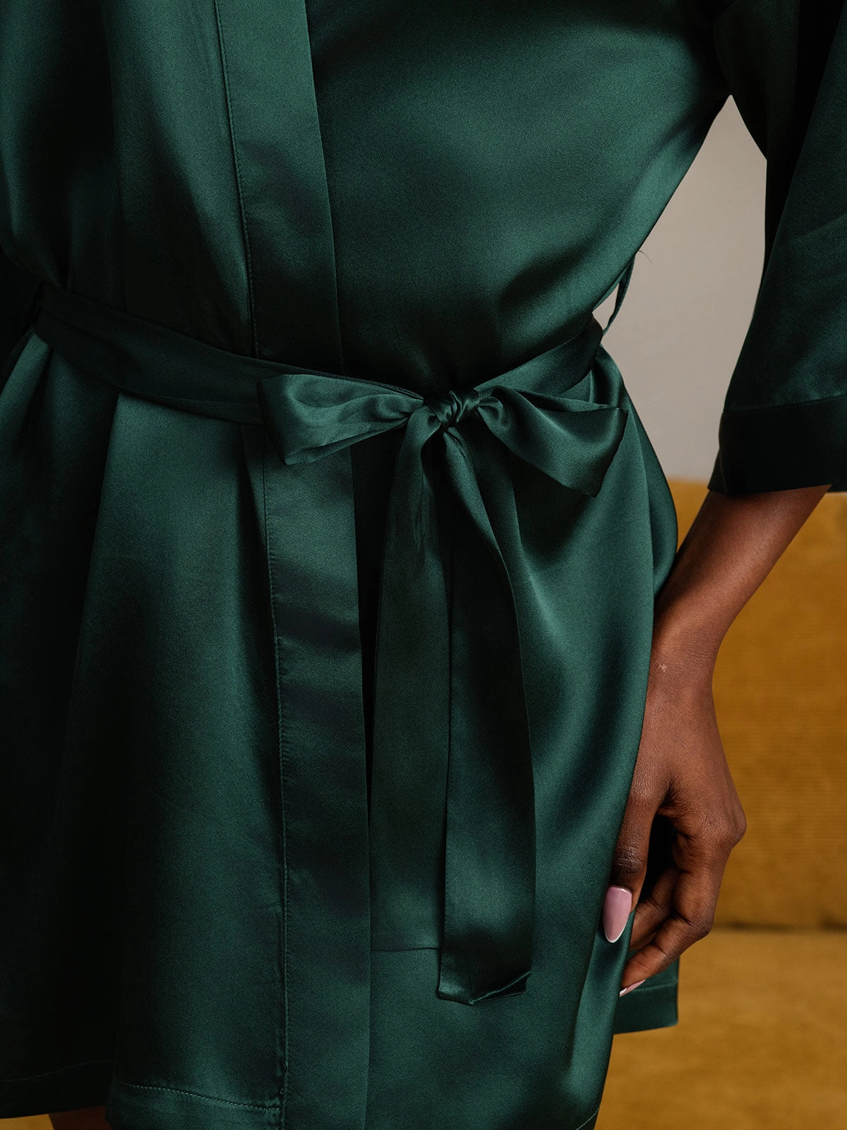 Glossy Pure Silk Robe For Women