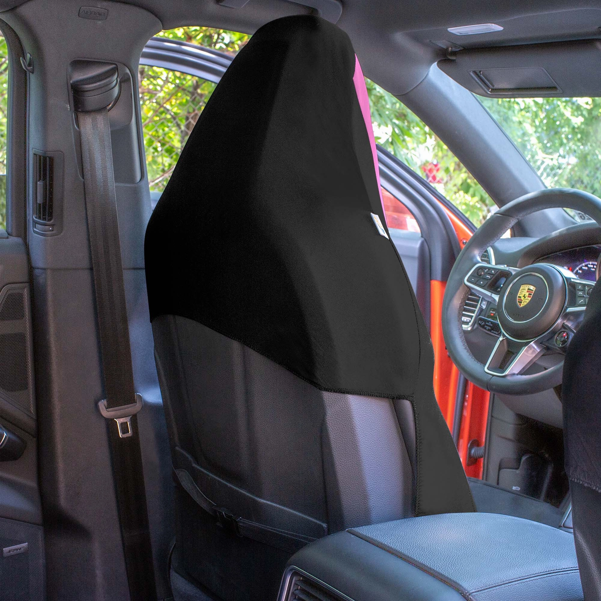 High Back Sporty Flat Cloth Seat Covers - Full Set - Pink