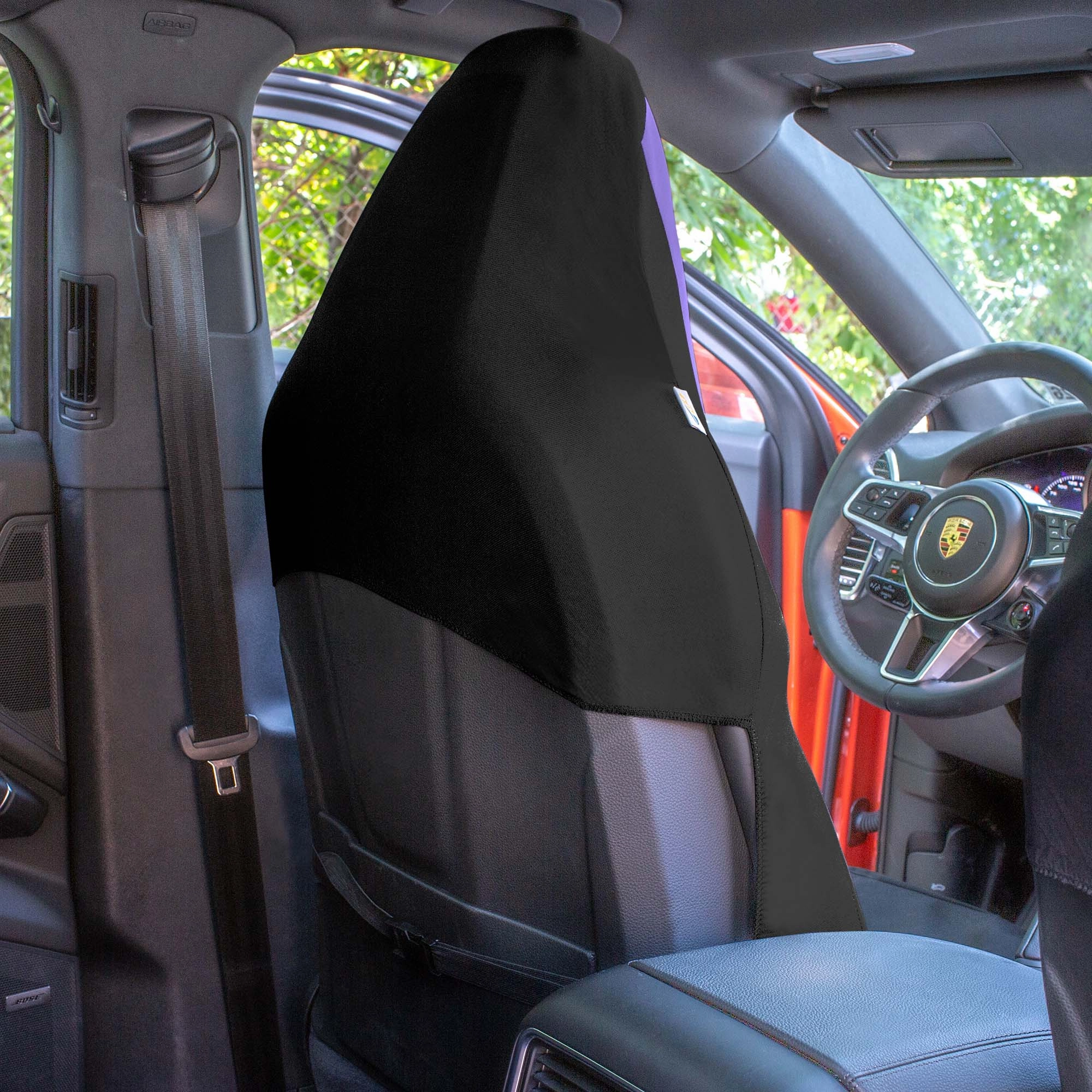 High Back Sporty Flat Cloth Seat Covers - Full Set - Purple