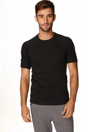 Hybrid CREW Neck Raglan Tee (Black)
