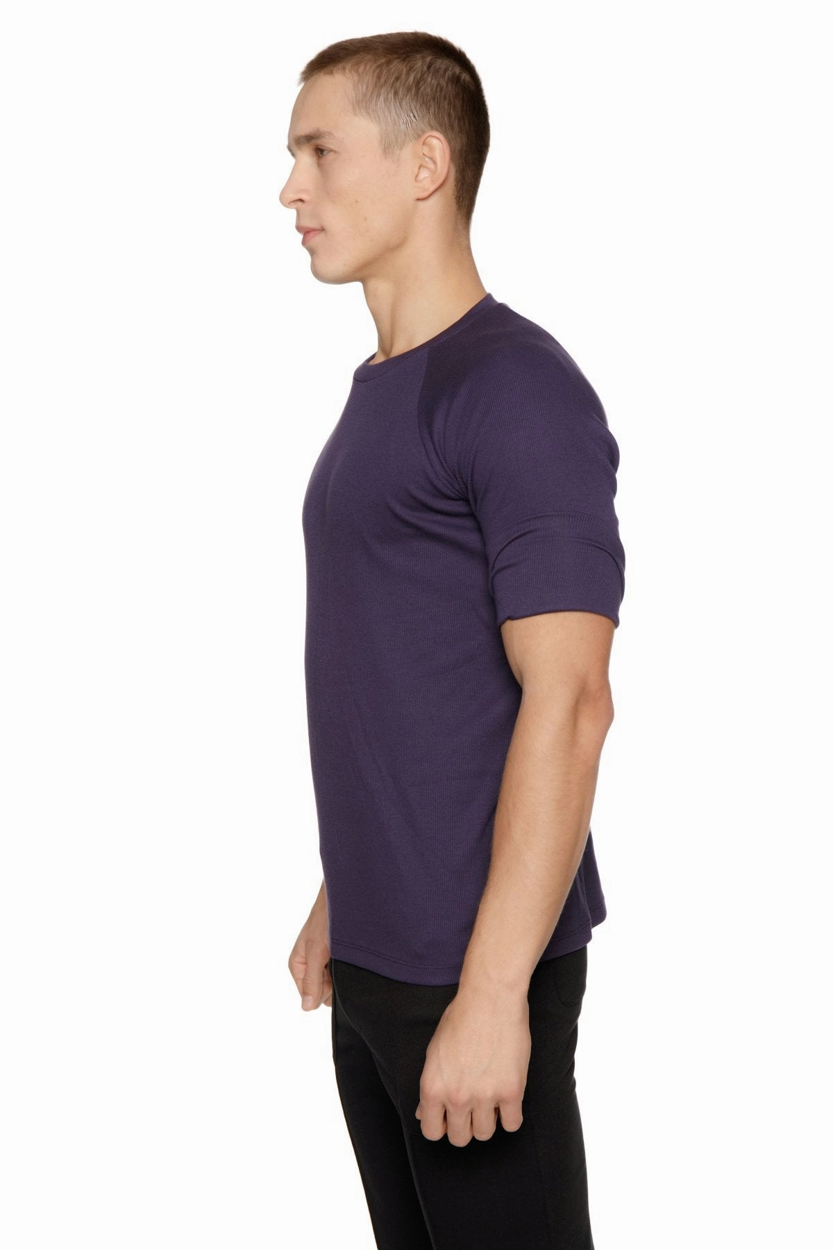 Hybrid Crew Neck Raglan Tee (Eggplant)