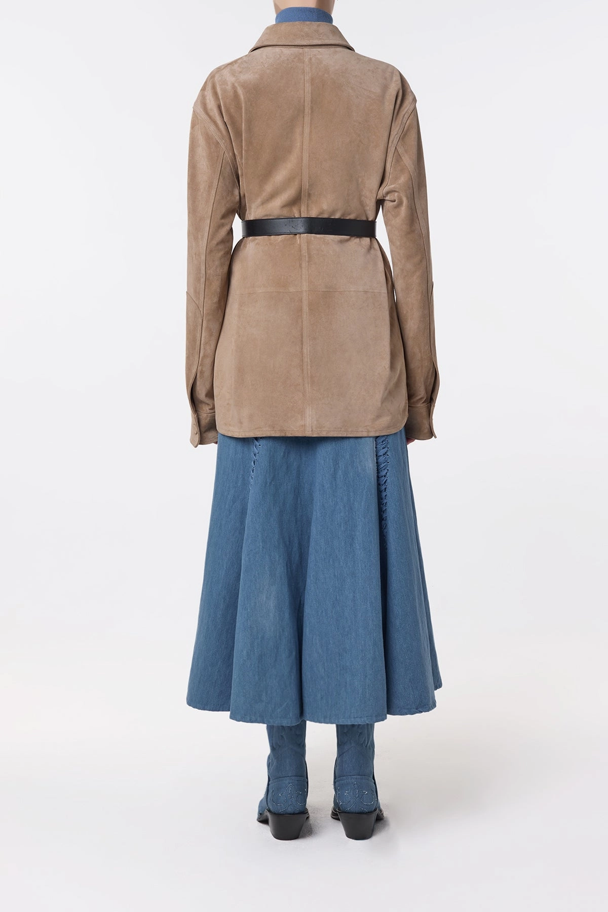 Irene Overshirt in Camel Suede