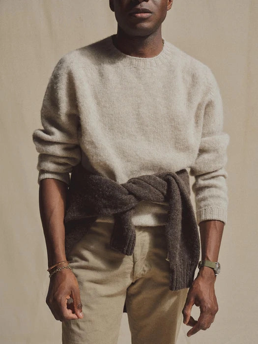 J.PRESS X BUCK MASON SHAGGY DOG SWEATER - NATURAL
