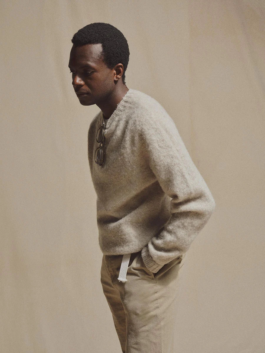 J.PRESS X BUCK MASON SHAGGY DOG SWEATER - NATURAL