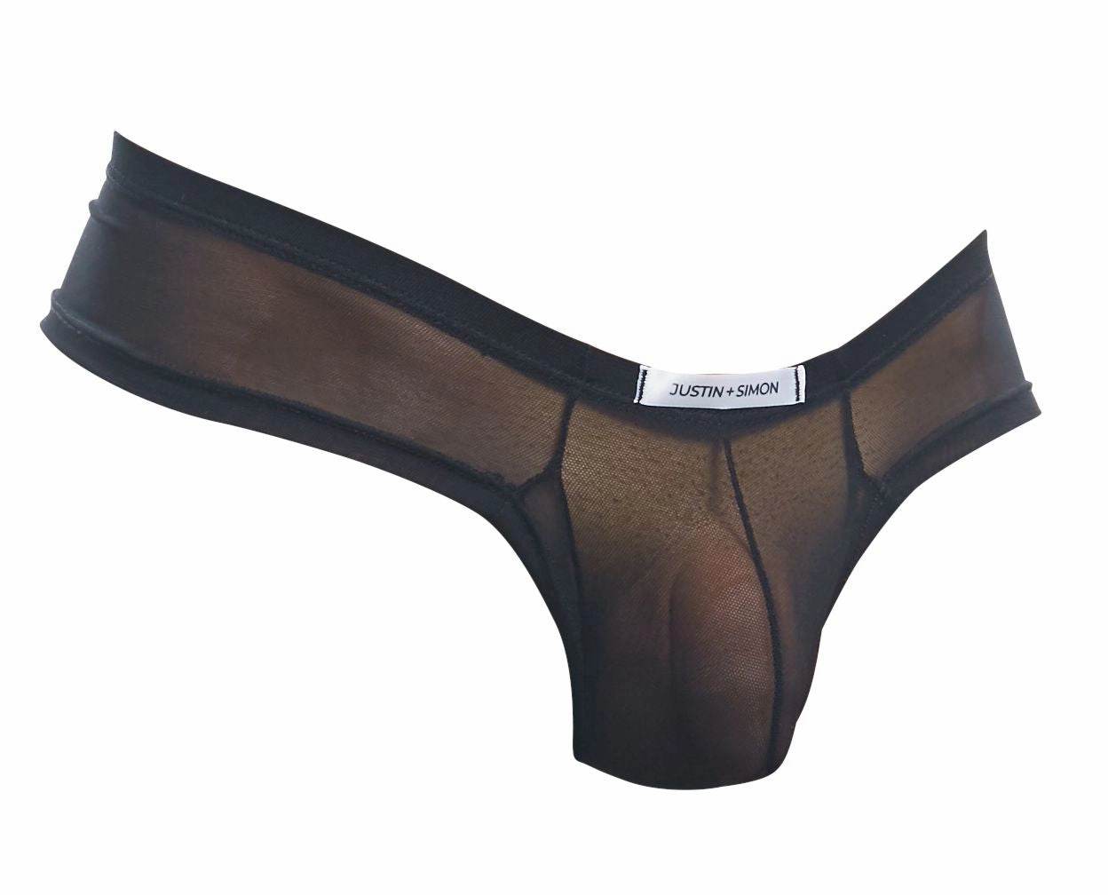 JUSTIN SIMON XSJ22 Cheek Briefs Color Black Mesh