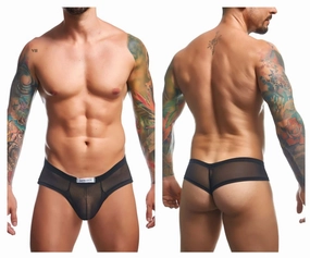 JUSTIN SIMON XSJ22 Cheek Briefs Color Black Mesh