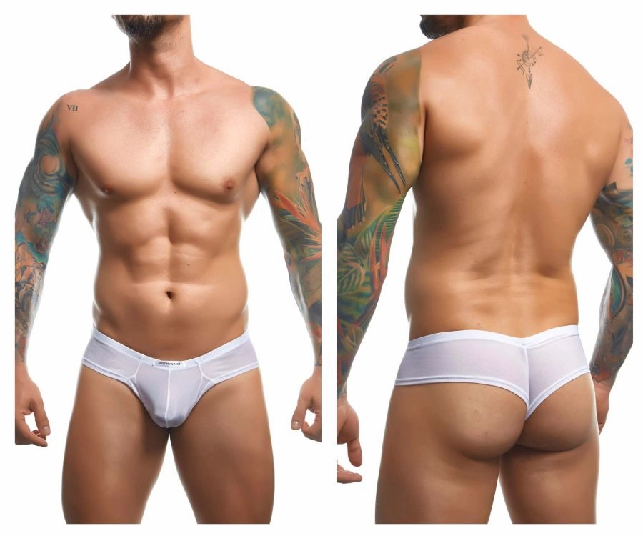 JUSTIN SIMON XSJ22 Cheek Briefs Color White Mesh