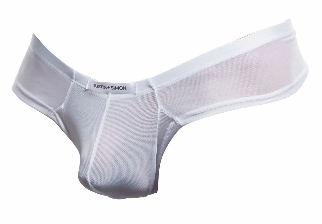 JUSTIN SIMON XSJ22 Cheek Briefs Color White Mesh