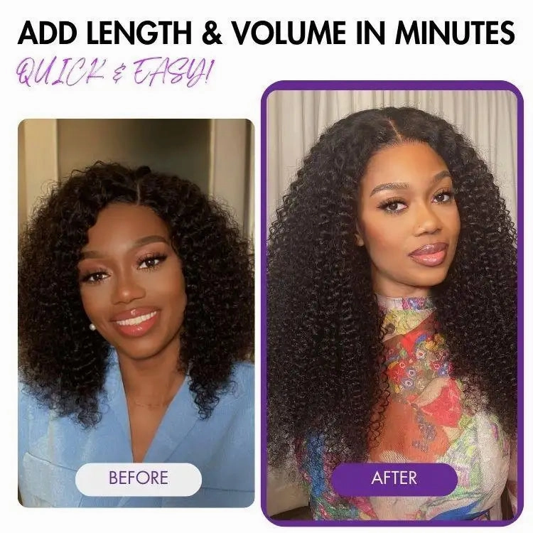 Kinky Curly Clip in Hair Extensions 135g (7pcs/9pcs) with Free Gift