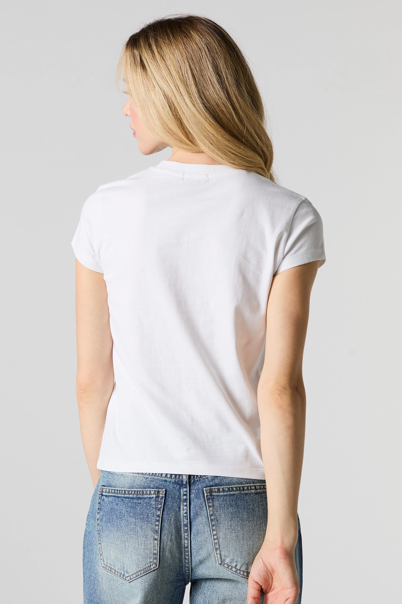 Ladybug Embroidered Fitted T-Shirt
