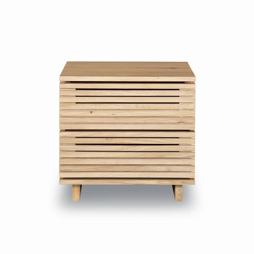 Linear Bedside Table - Oak
