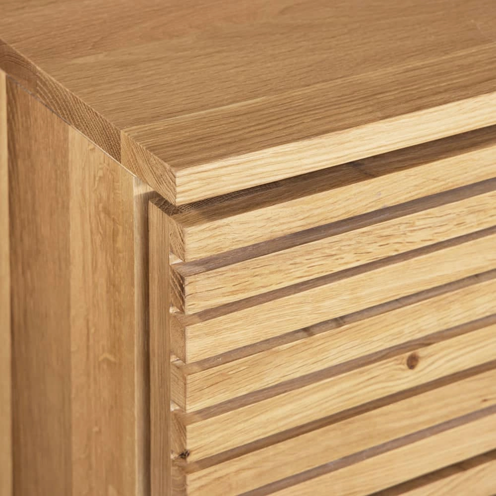 Linear Bedside Table - Oak