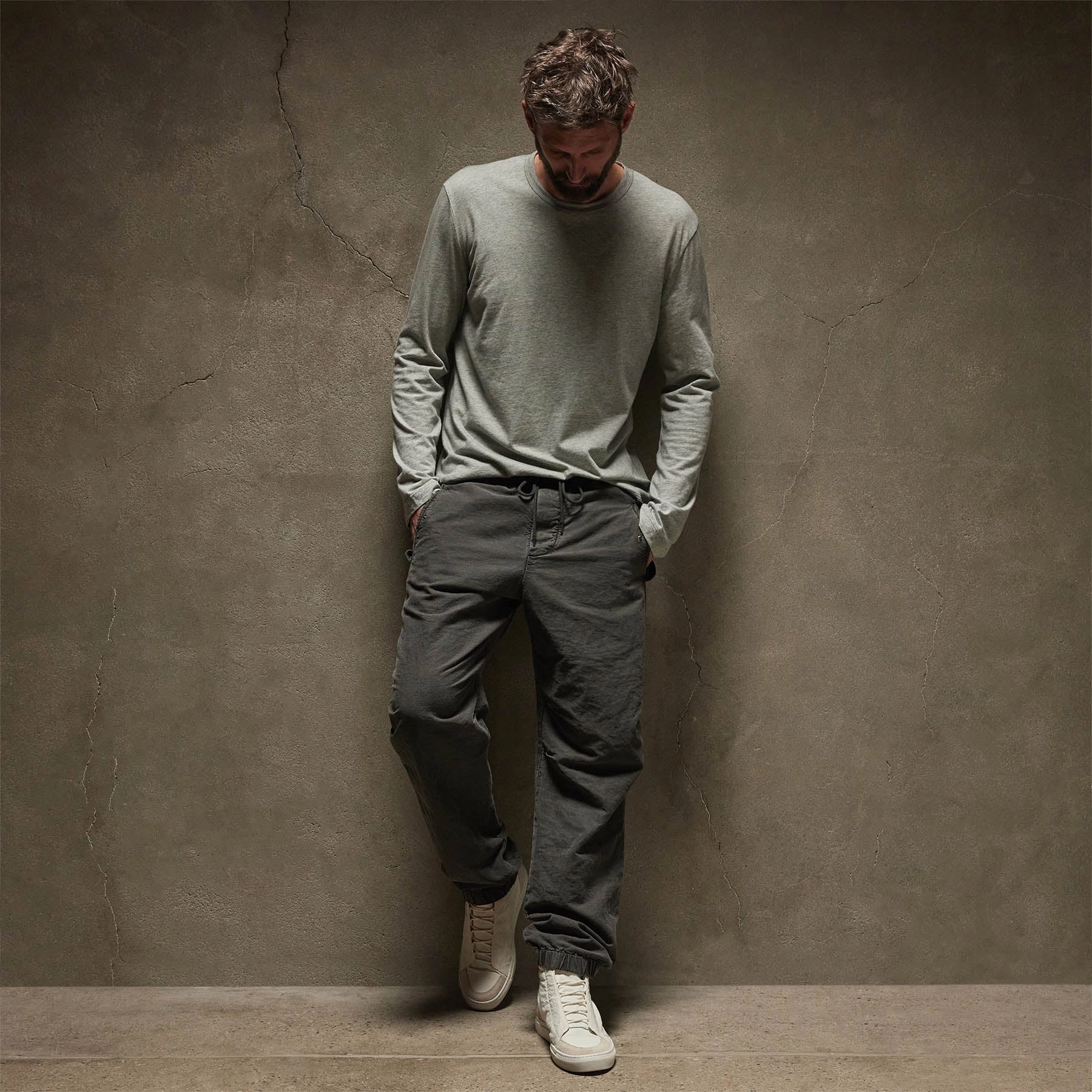 Long Sleeve Crew Neck - Heather Grey
