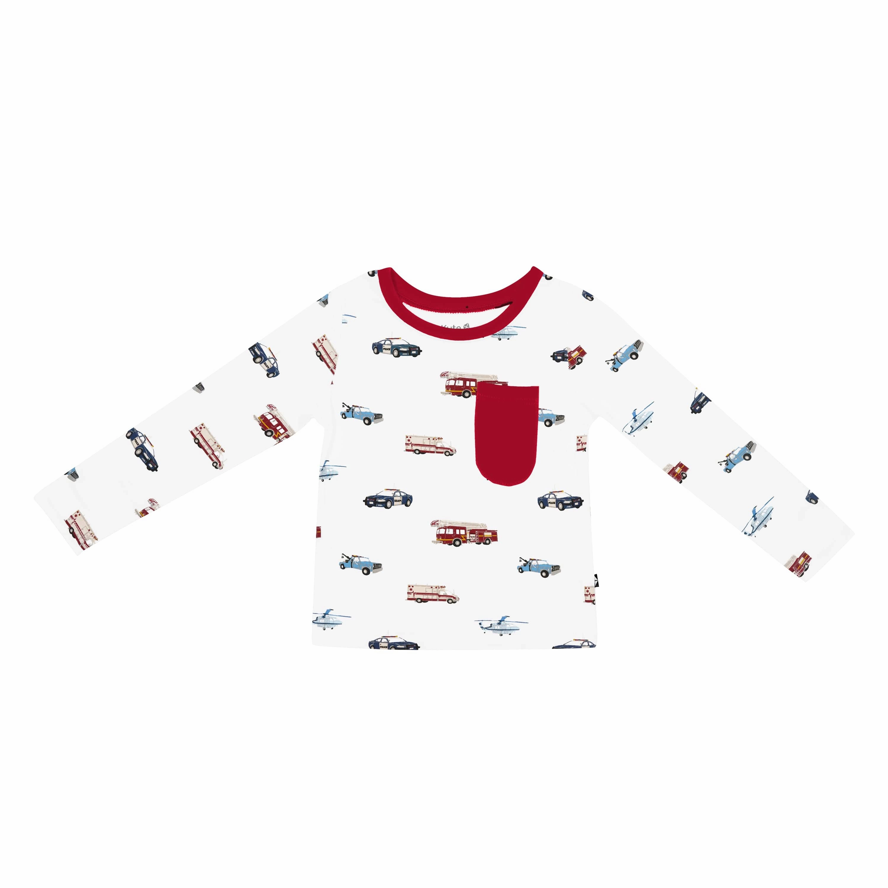 Long Sleeve Toddler Crew Neck Tee in First Responder