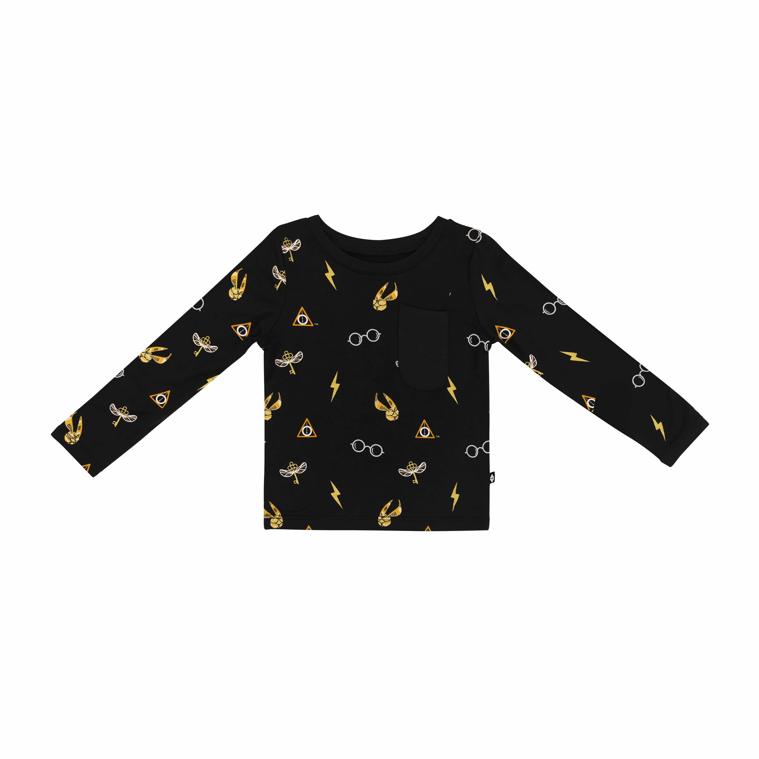 Long Sleeve Toddler Crew Neck Tee in Midnight Icon