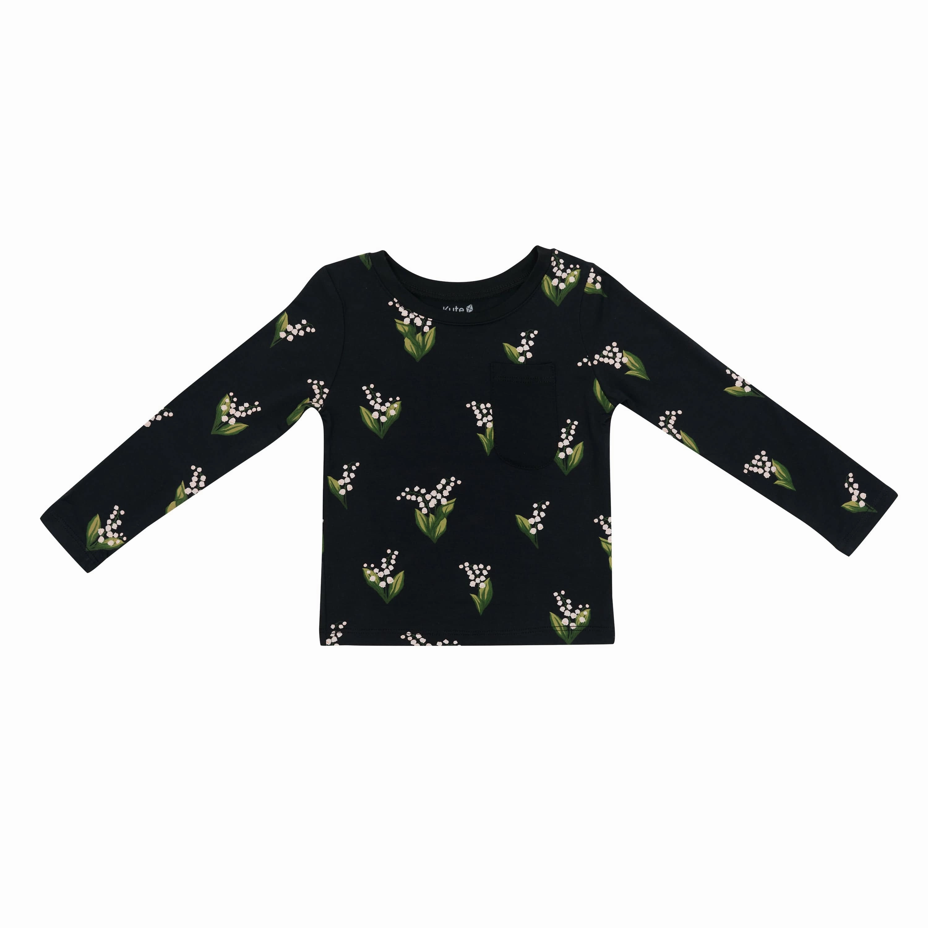 Long Sleeve Toddler Crew Neck Tee in Midnight Lily