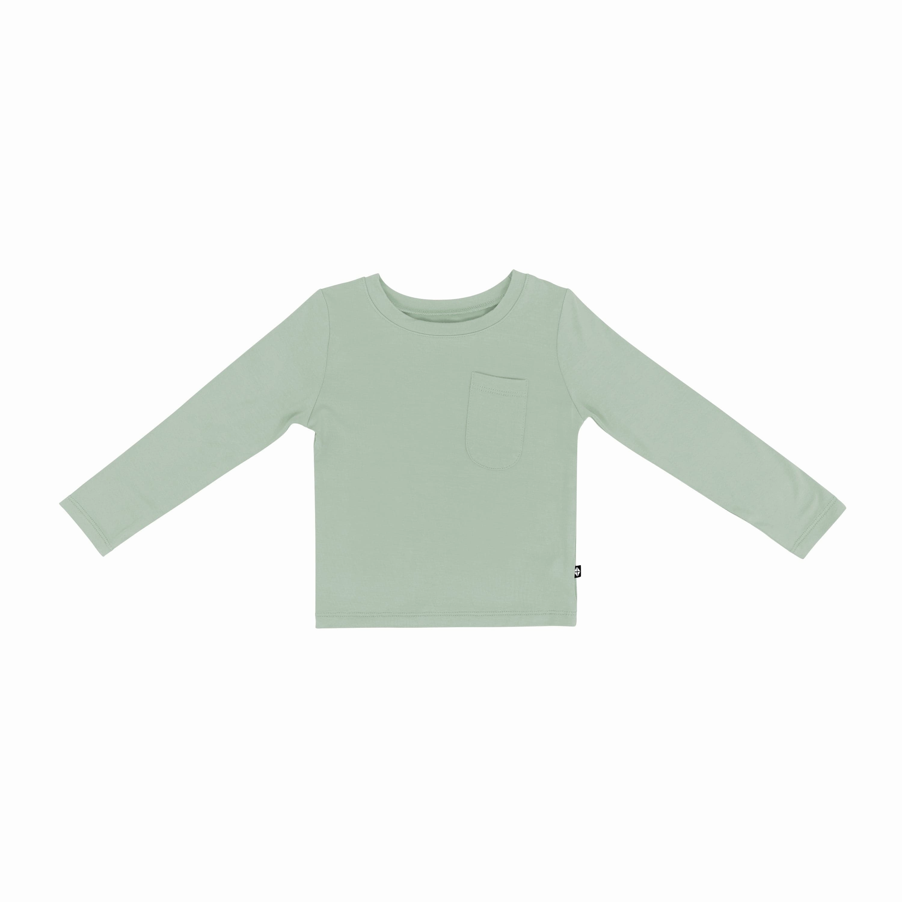 Long Sleeve Toddler Crew Neck Tee in Thyme