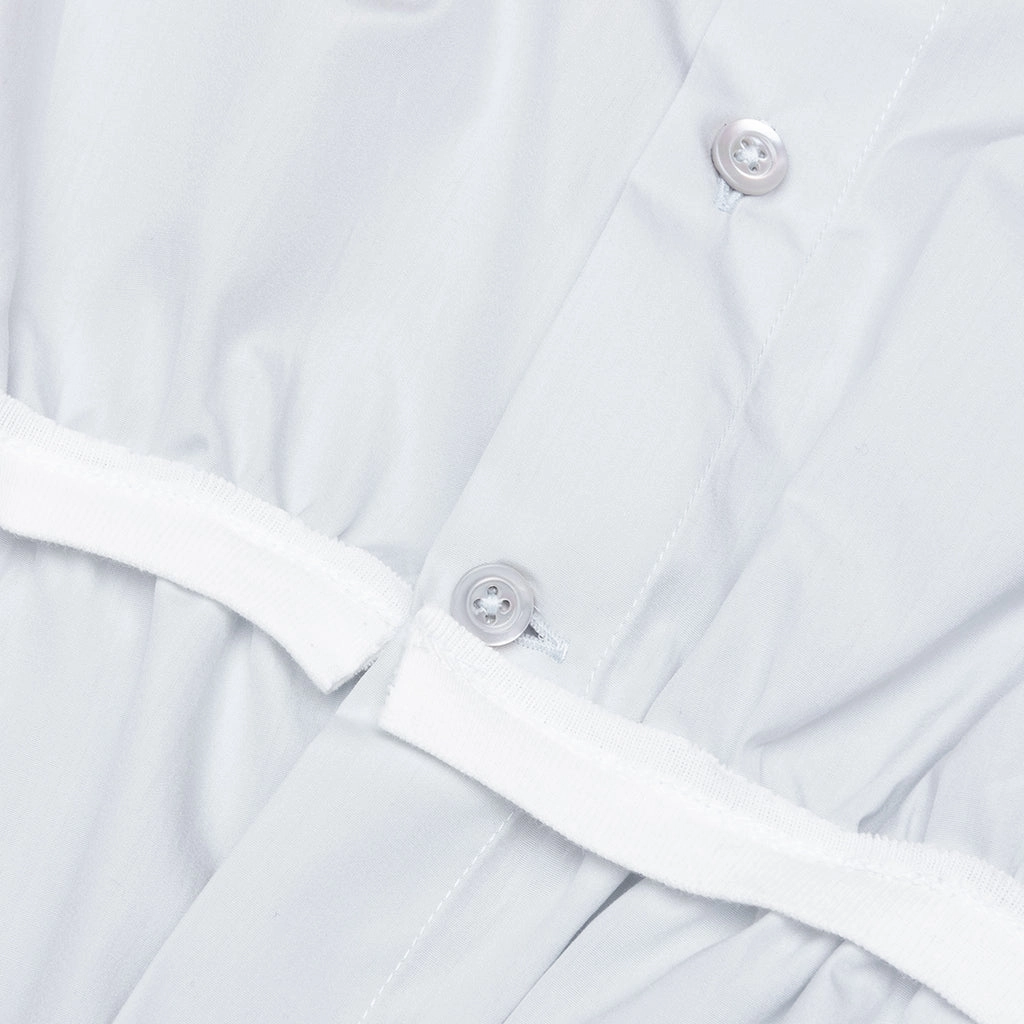 Loose Fit Button Shirt with White Accents - Light Blue