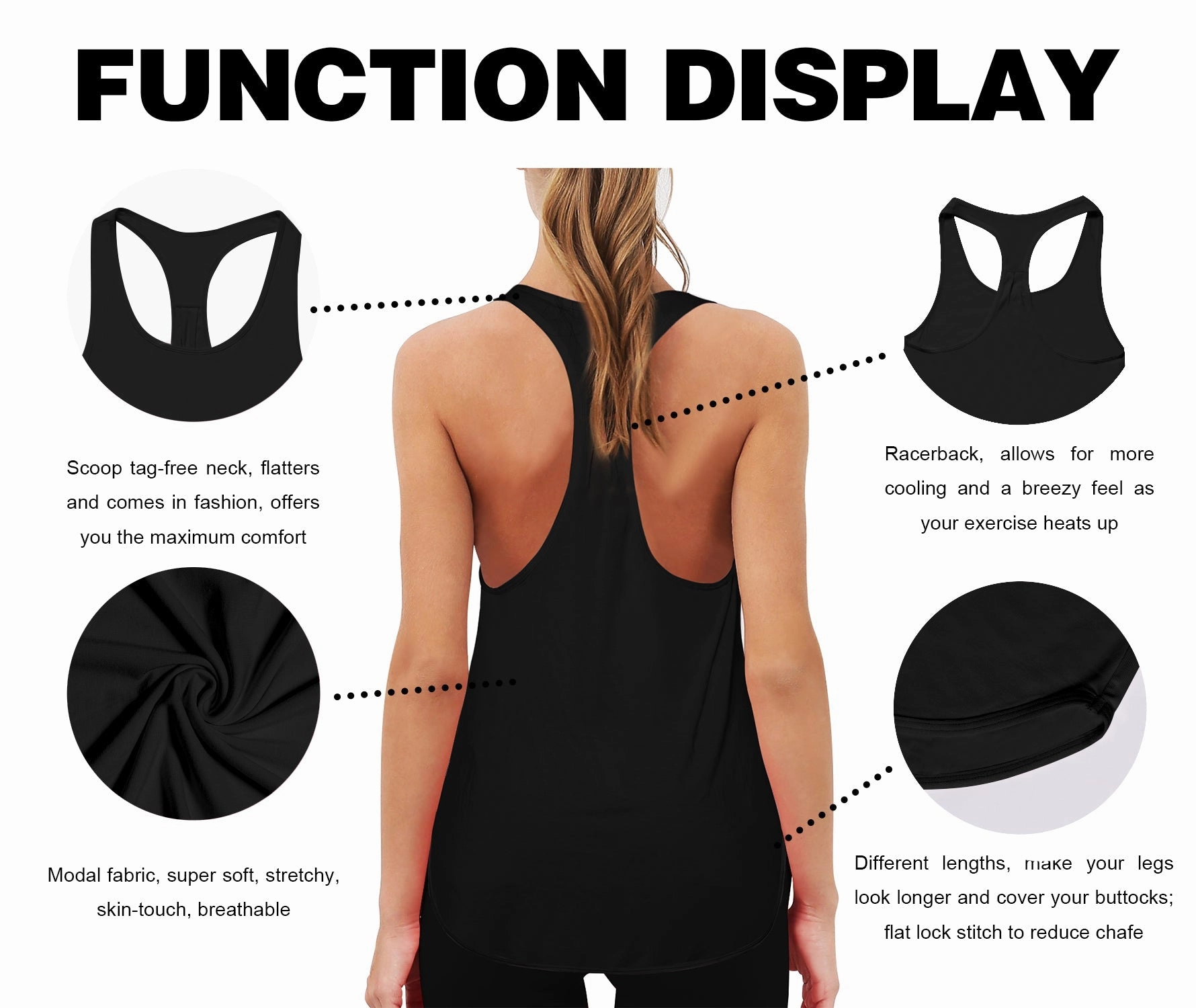Loose Fit Racerback Tank Top black_Golf
