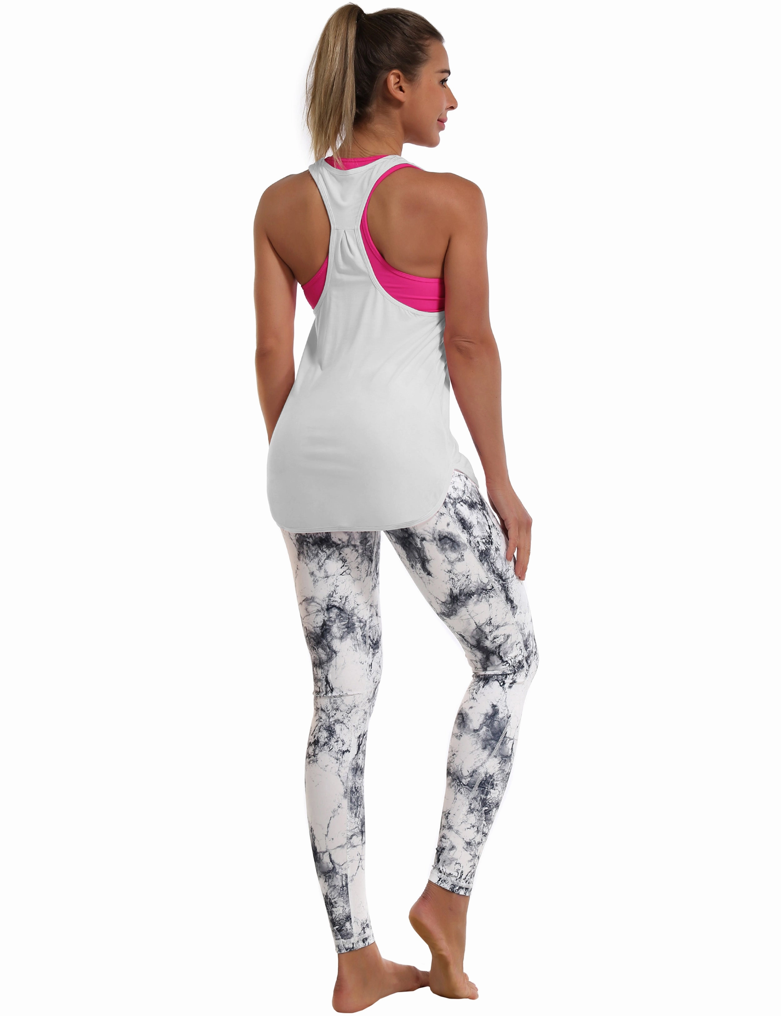 Loose Fit Racerback Tank Top lightgray_Jogging