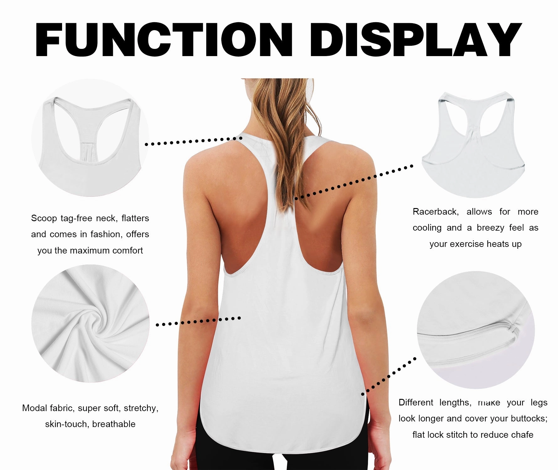 Loose Fit Racerback Tank Top white_Pilates