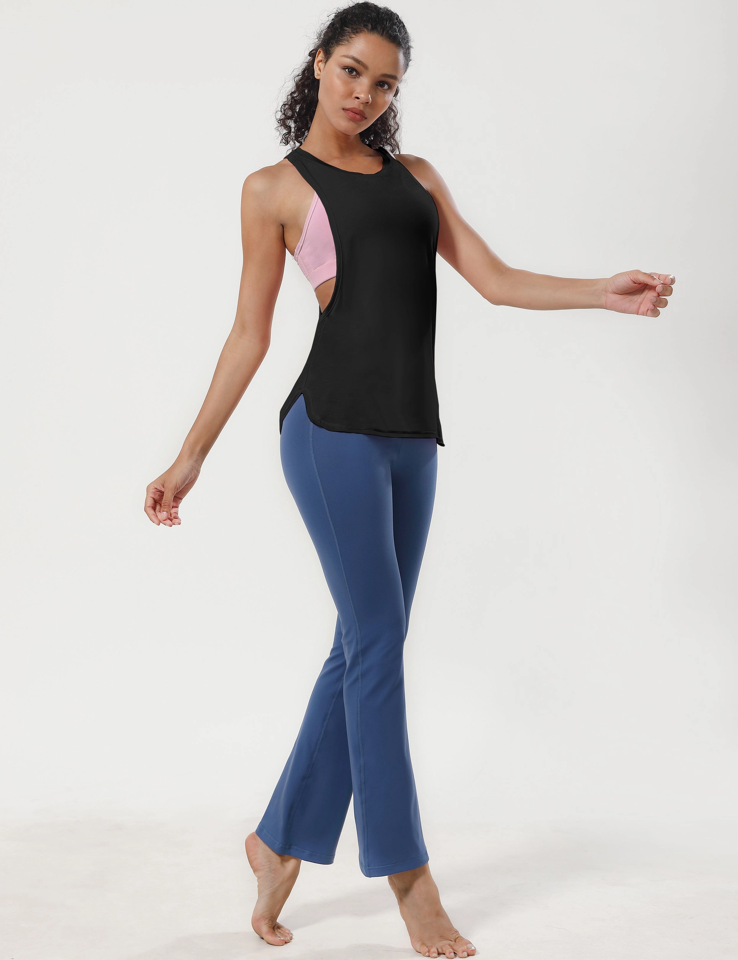 Low Cut Loose Fit Tank Top black_Biking